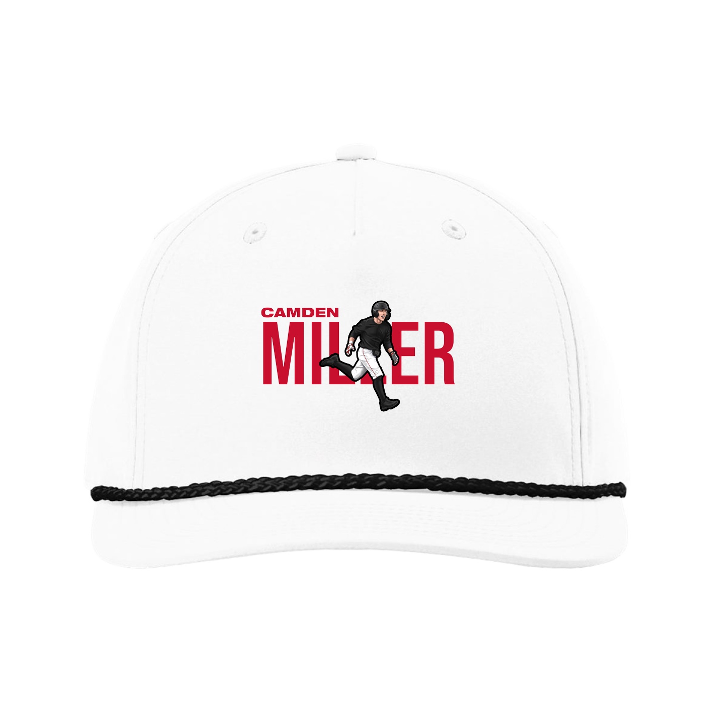 Five-Panel Classic Rope Cap — Player Name in White