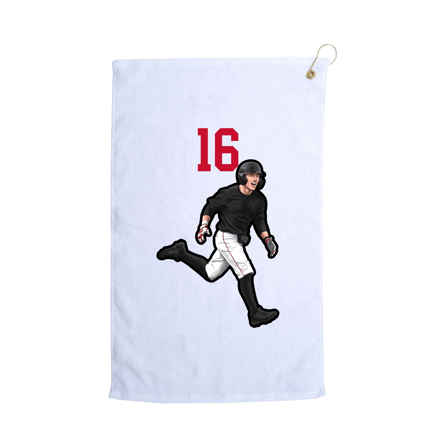 Golf Towel — Number Top in White