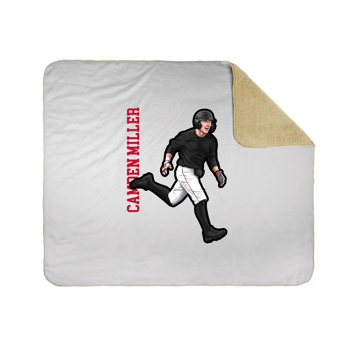 Throw Blanket — Name Vertical in White