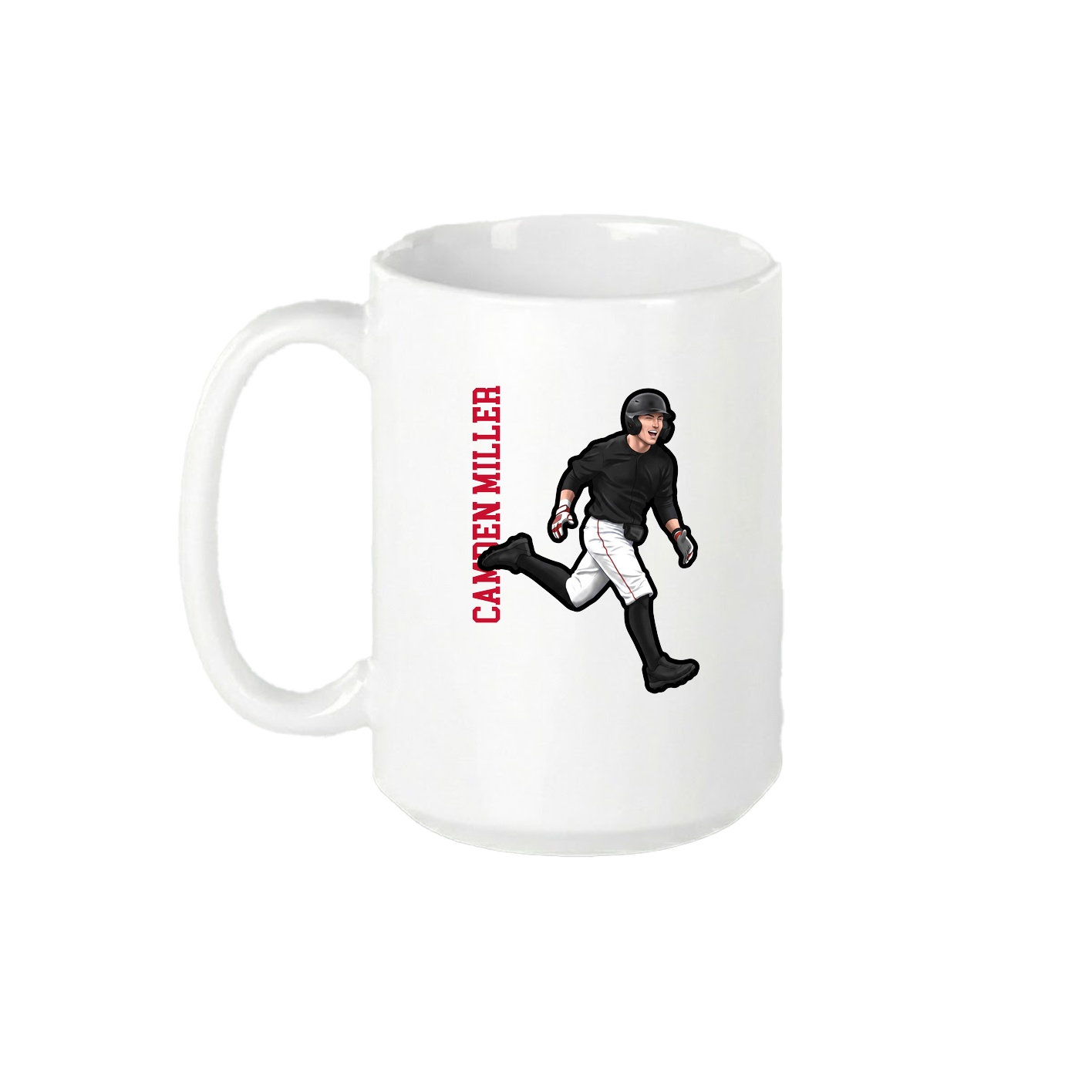 15oz Coffee Mug — Name Vertical in White