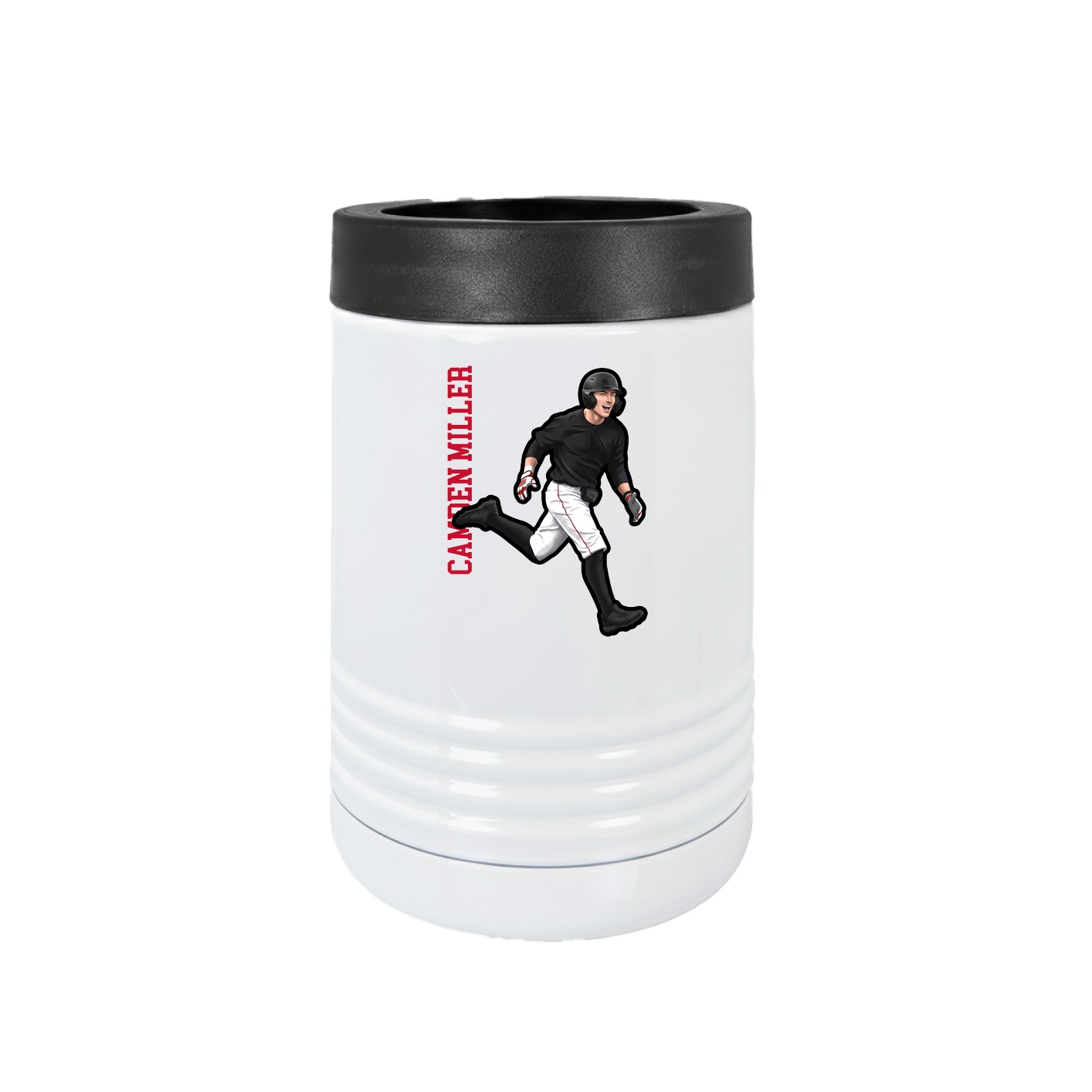 Beverage Holder — Name Vertical in White