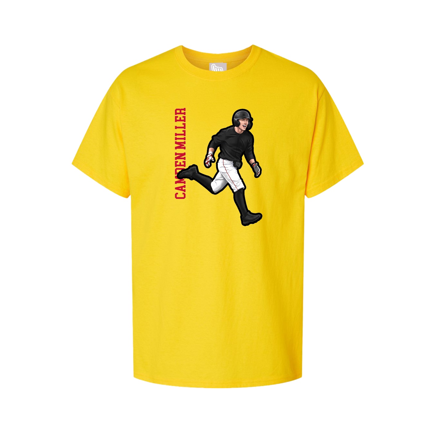Youth Tee — Name Vertical in Gold