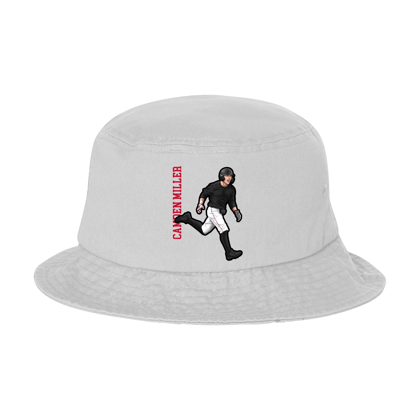 Bucket Cap — Name Vertical in White