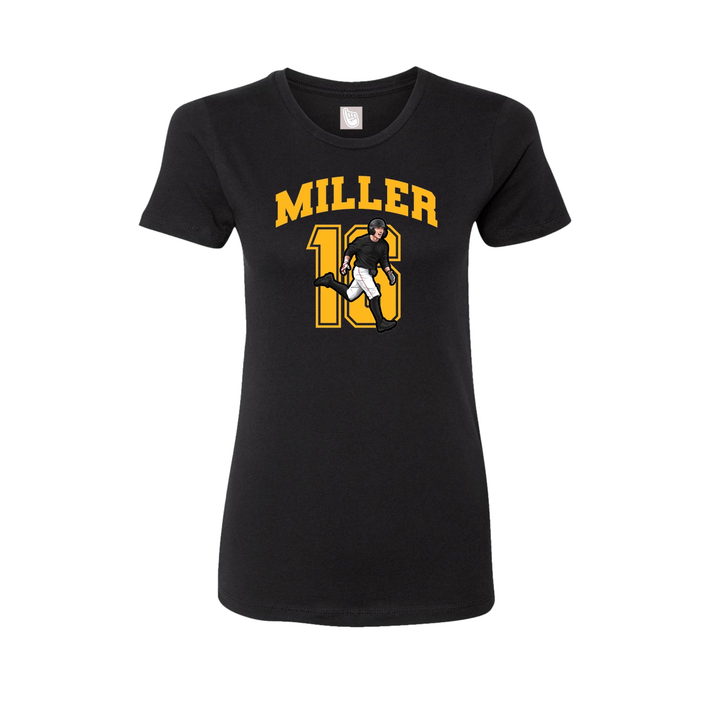Fitted Women's Tee — Number in Black
