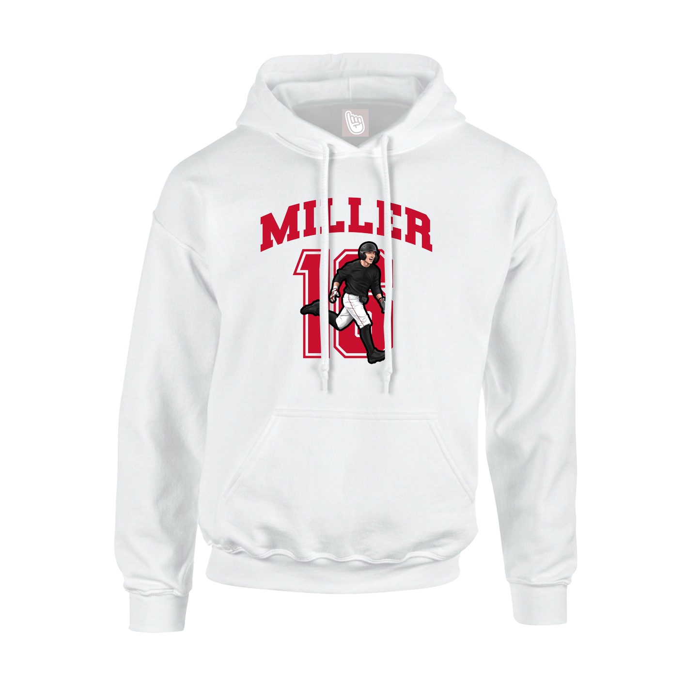 Youth Hoodie — Number in White