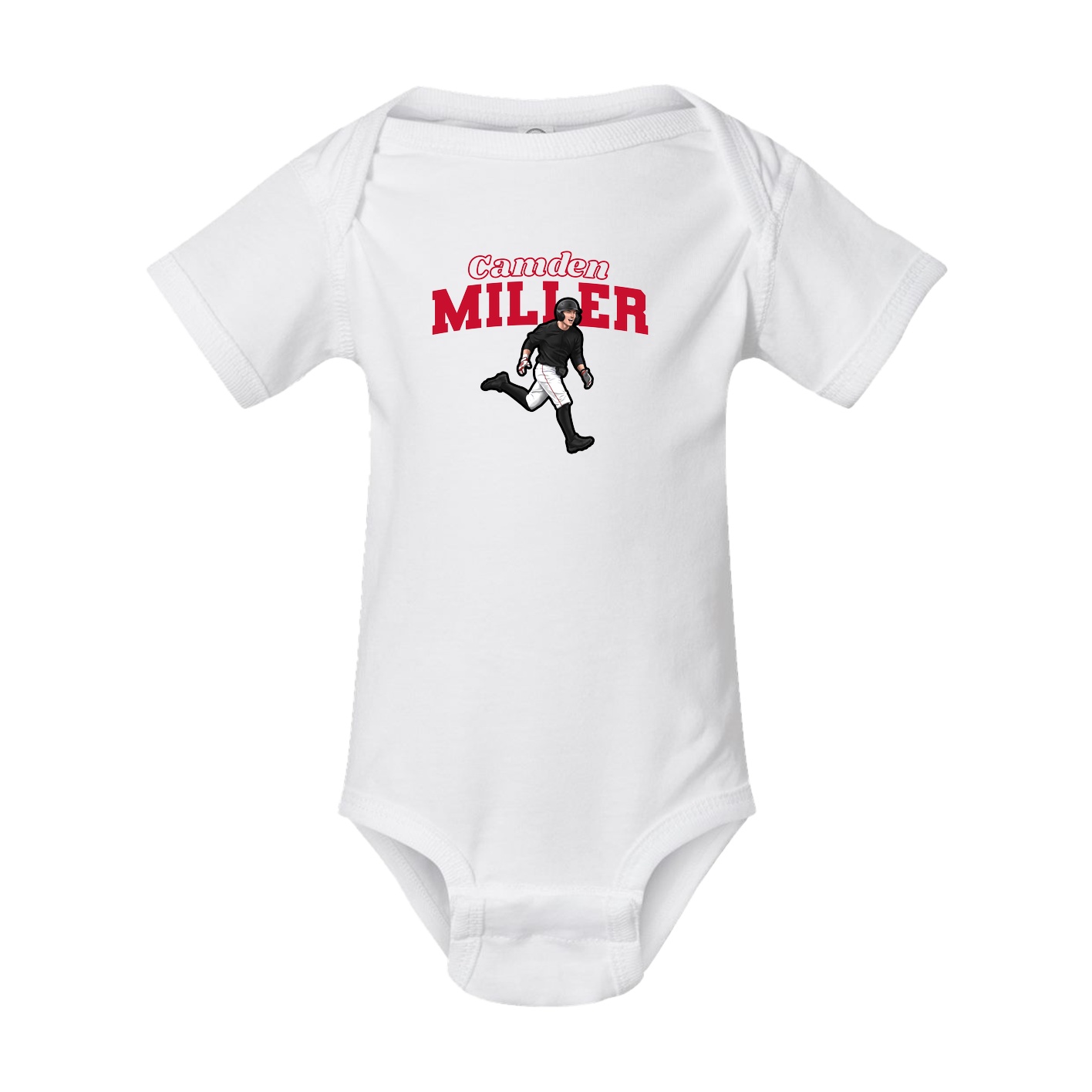 Baby Onesie — Name Arch in White