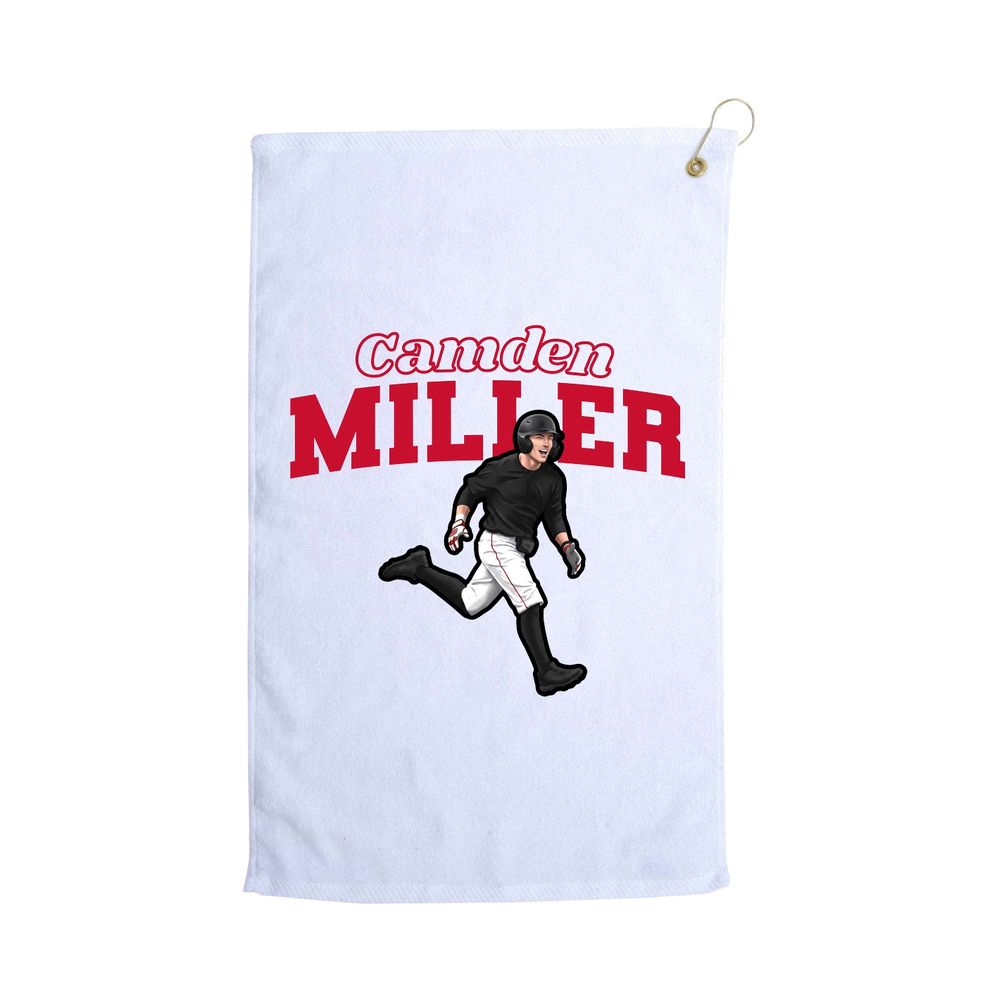 Golf Towel — Name Arch in White