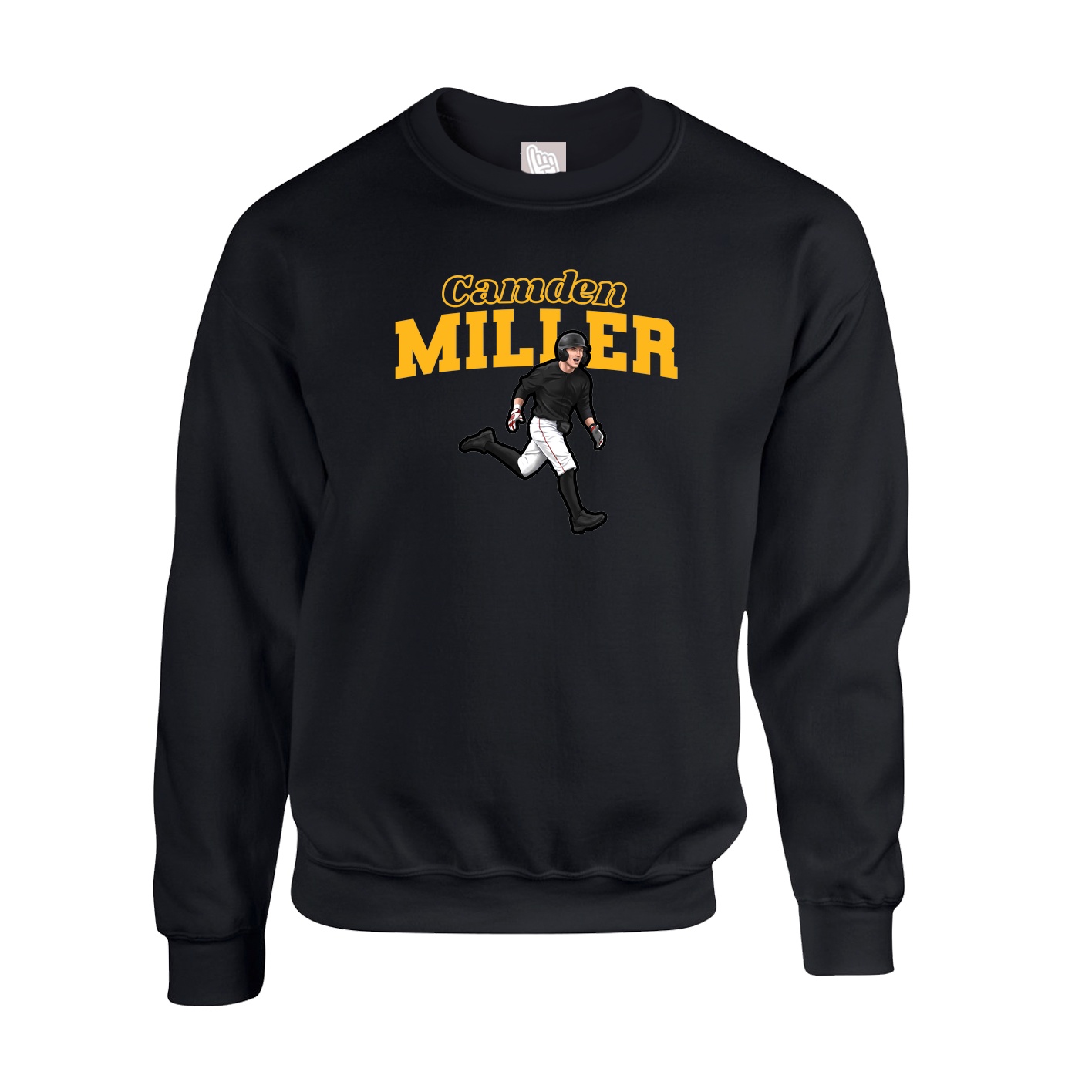 Fleece Crew — Name Arch in Black