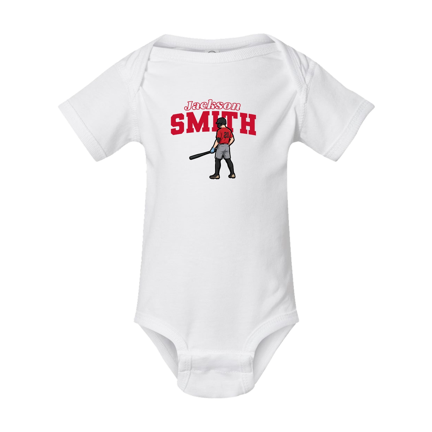 Baby Onesie — Name Arch in White