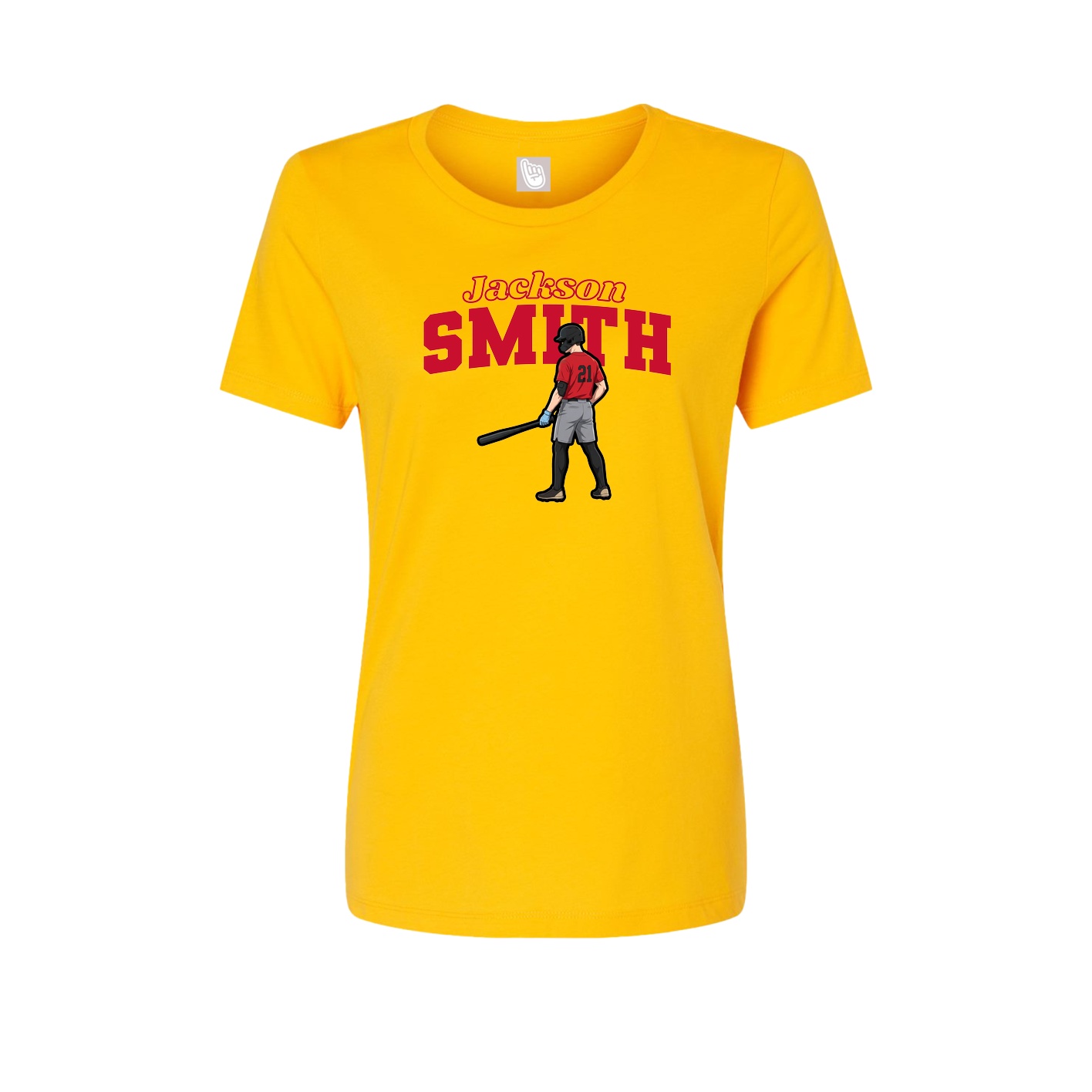 Fitted Women's Tee — Name Arch in Gold