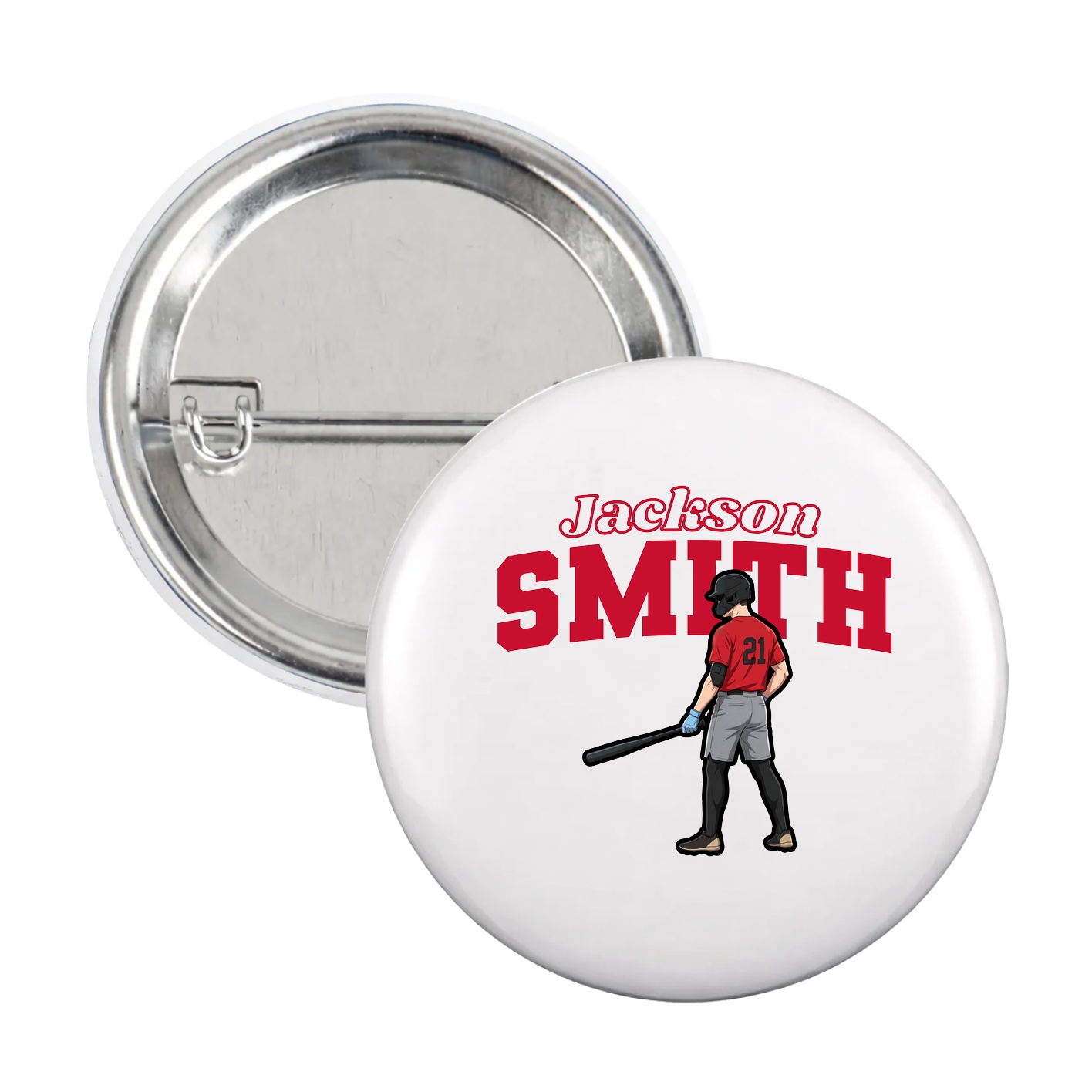 Game Day Button — Name Arch in White