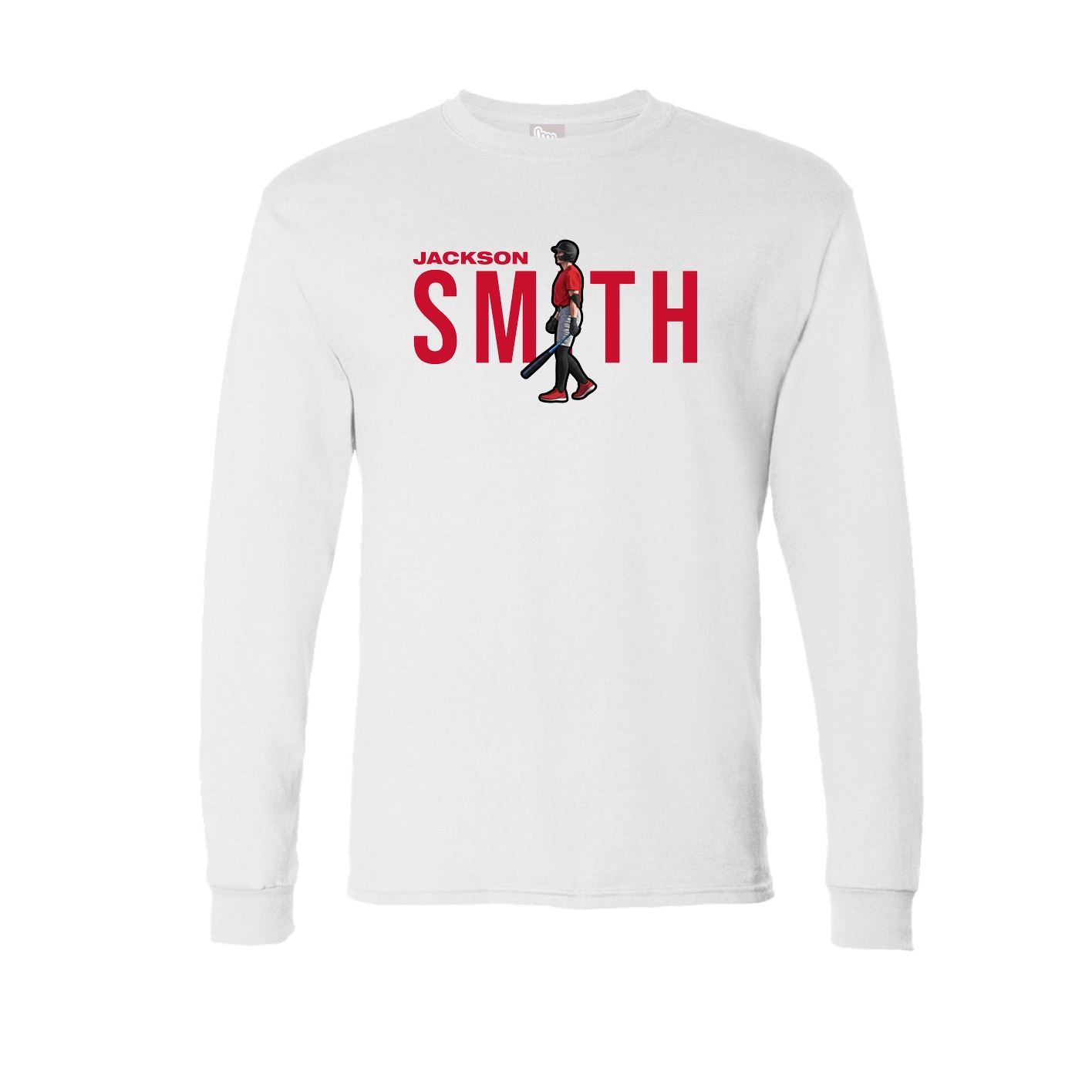 Long Sleeve Tee — Player Name in White
