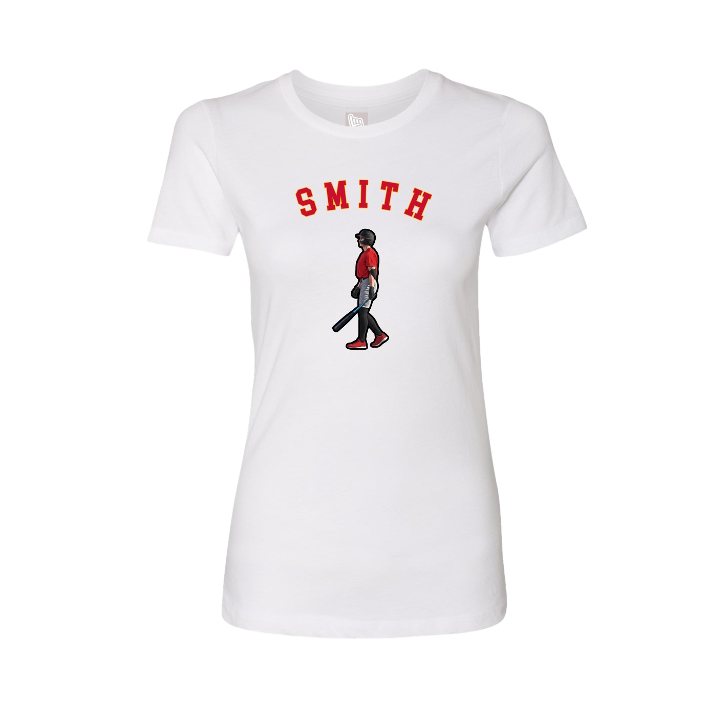 Fitted Women's Tee — Shirsey Arch in White