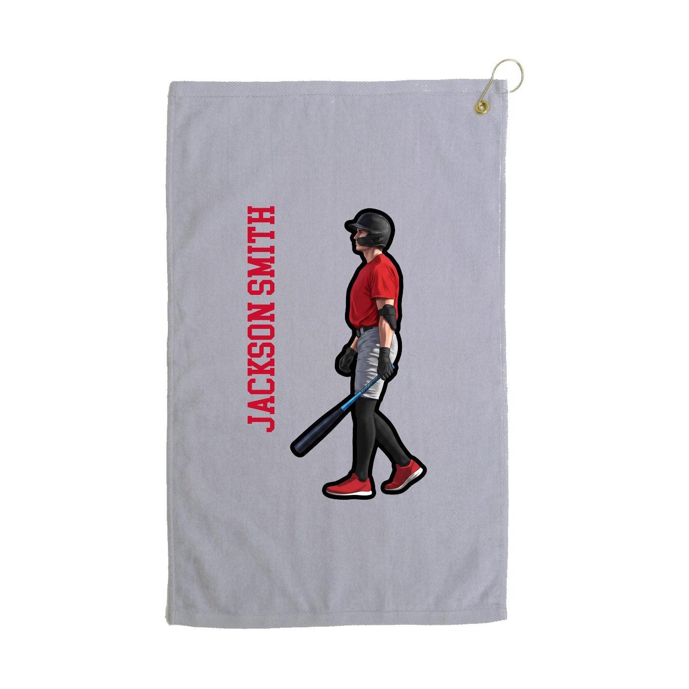 Golf Towel — Name Vertical in Grey