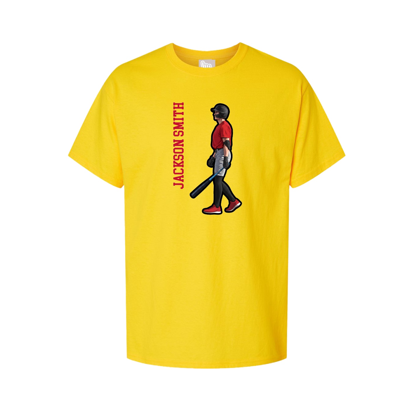 Youth Tee — Name Vertical in Gold