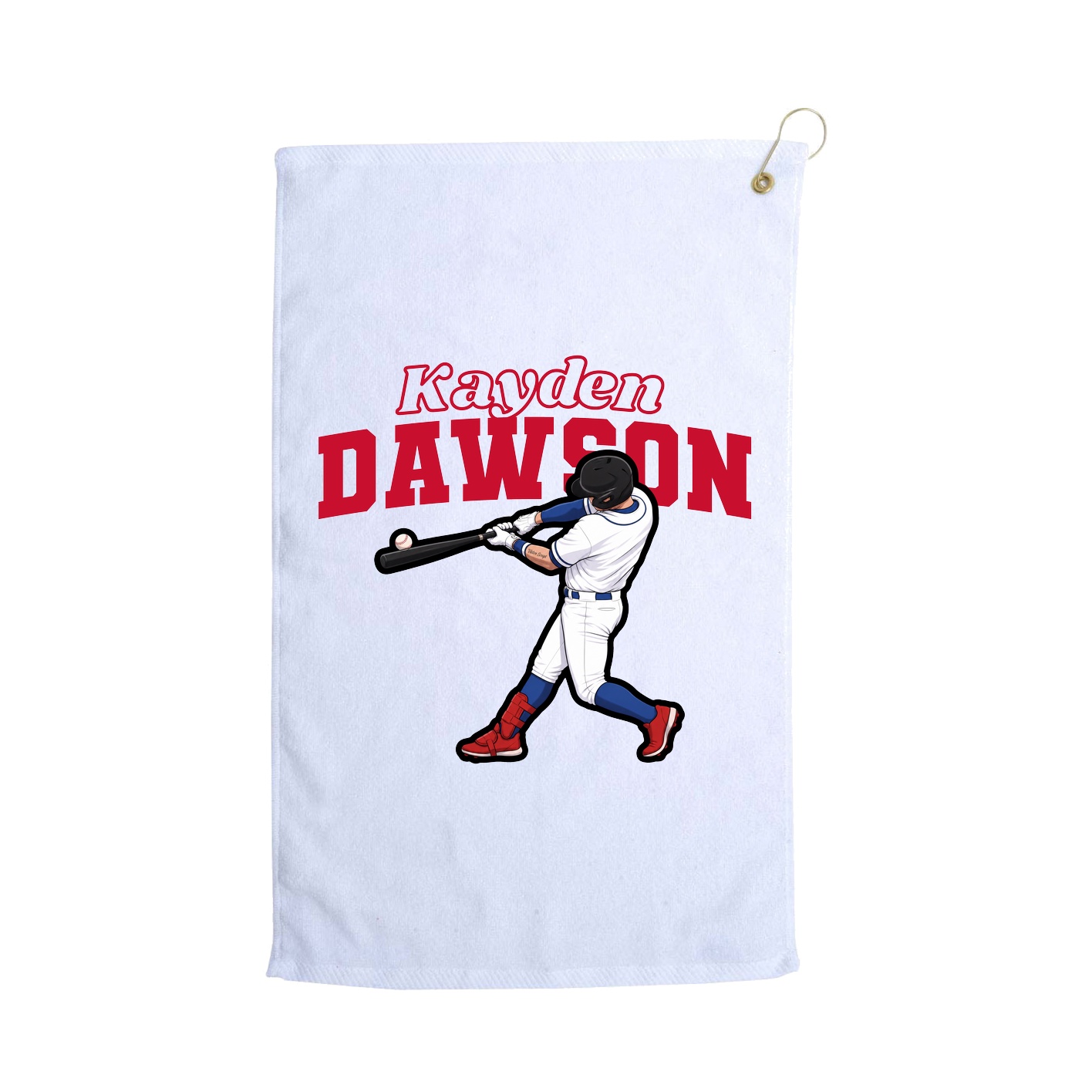 Golf Towel — Name Arch in White