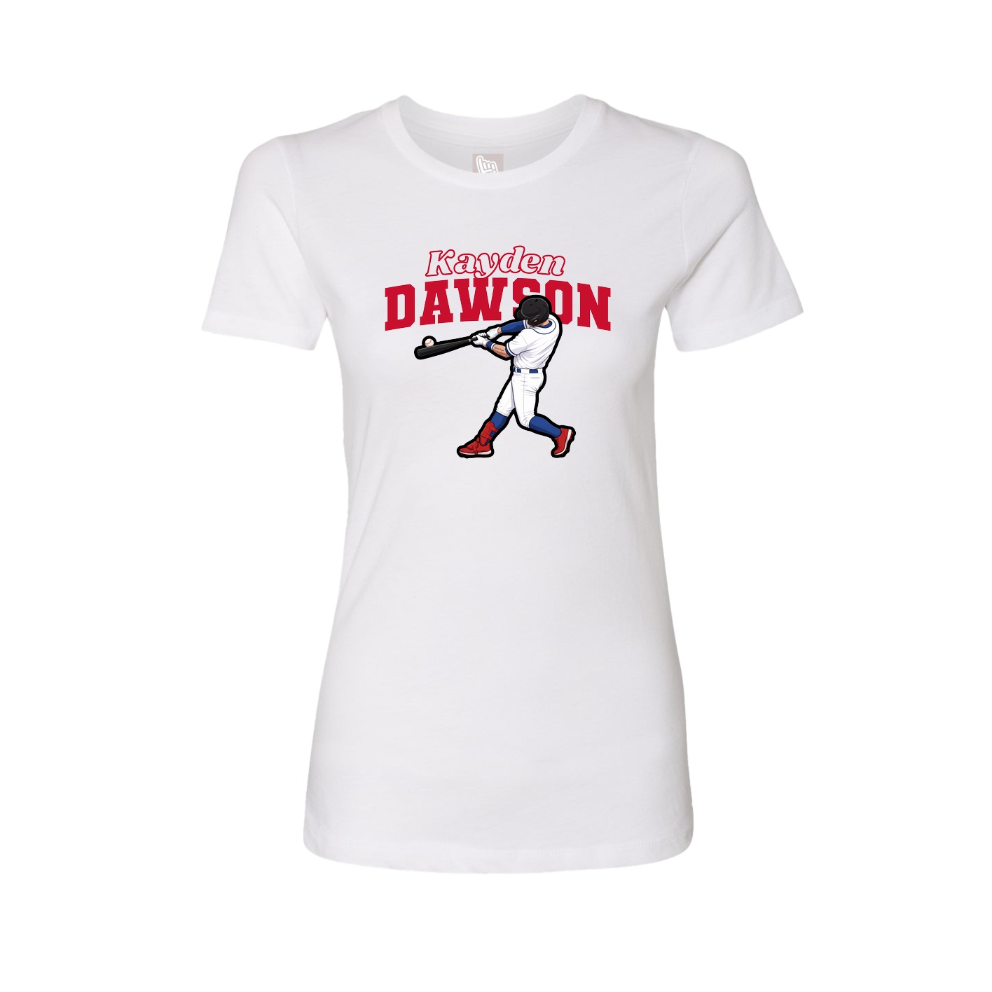 Fitted Women's Tee — Name Arch in White