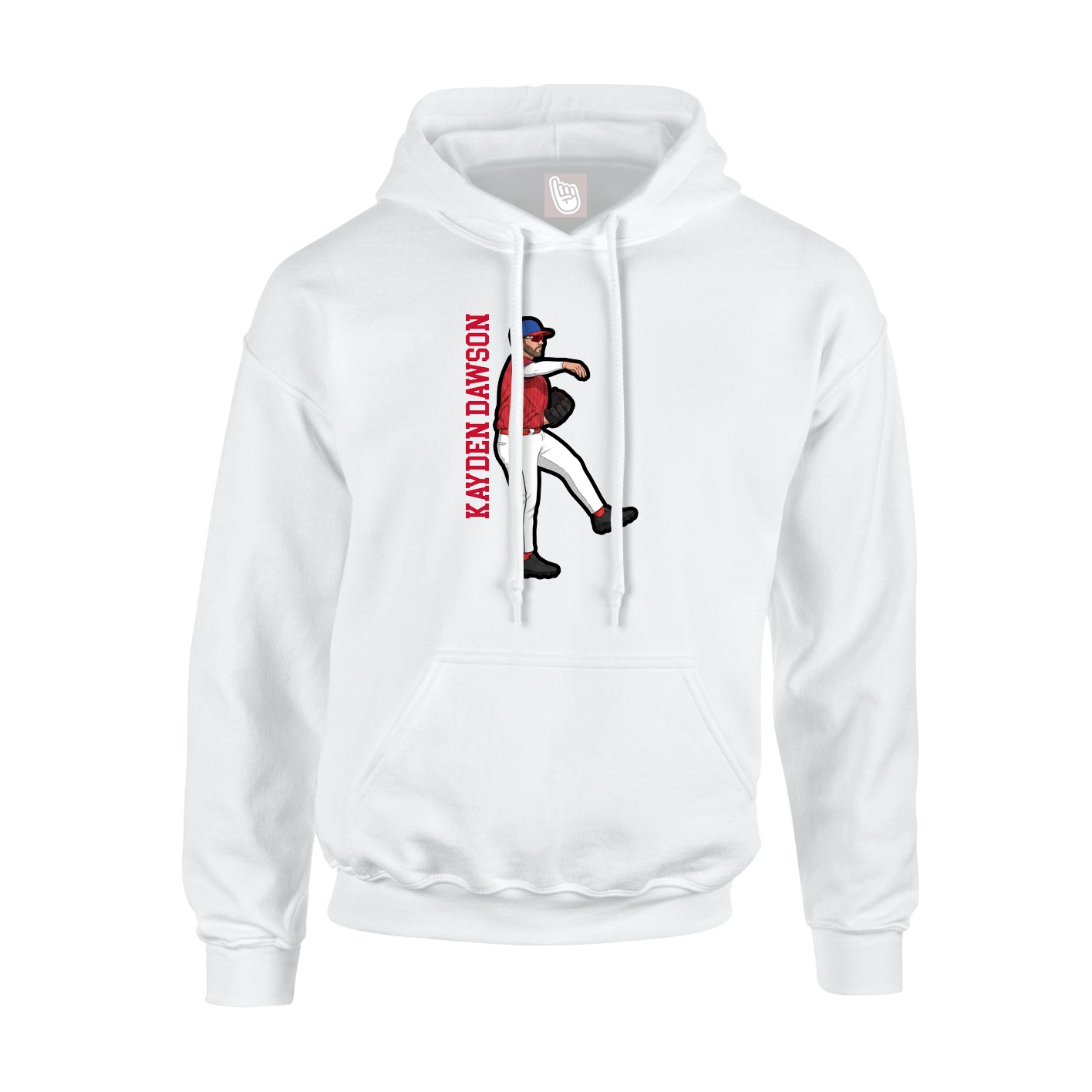 Youth Hoodie — Name Vertical in White