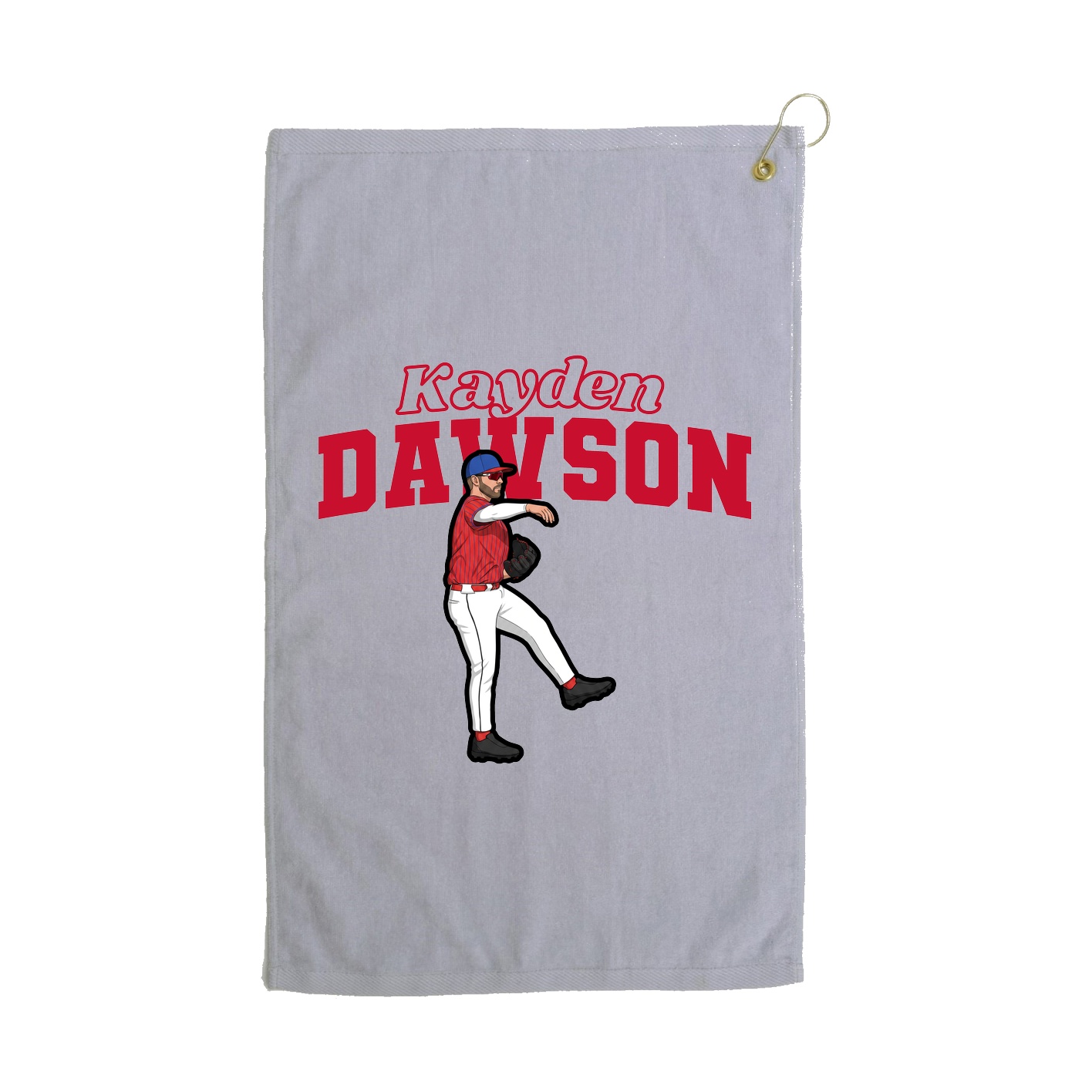 Golf Towel — Name Arch in Grey