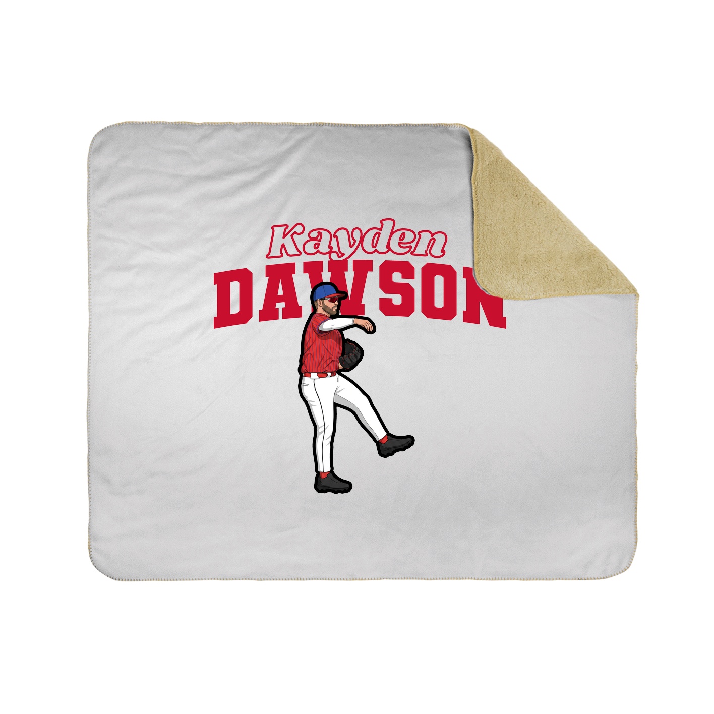 Throw Blanket — Name Arch in White