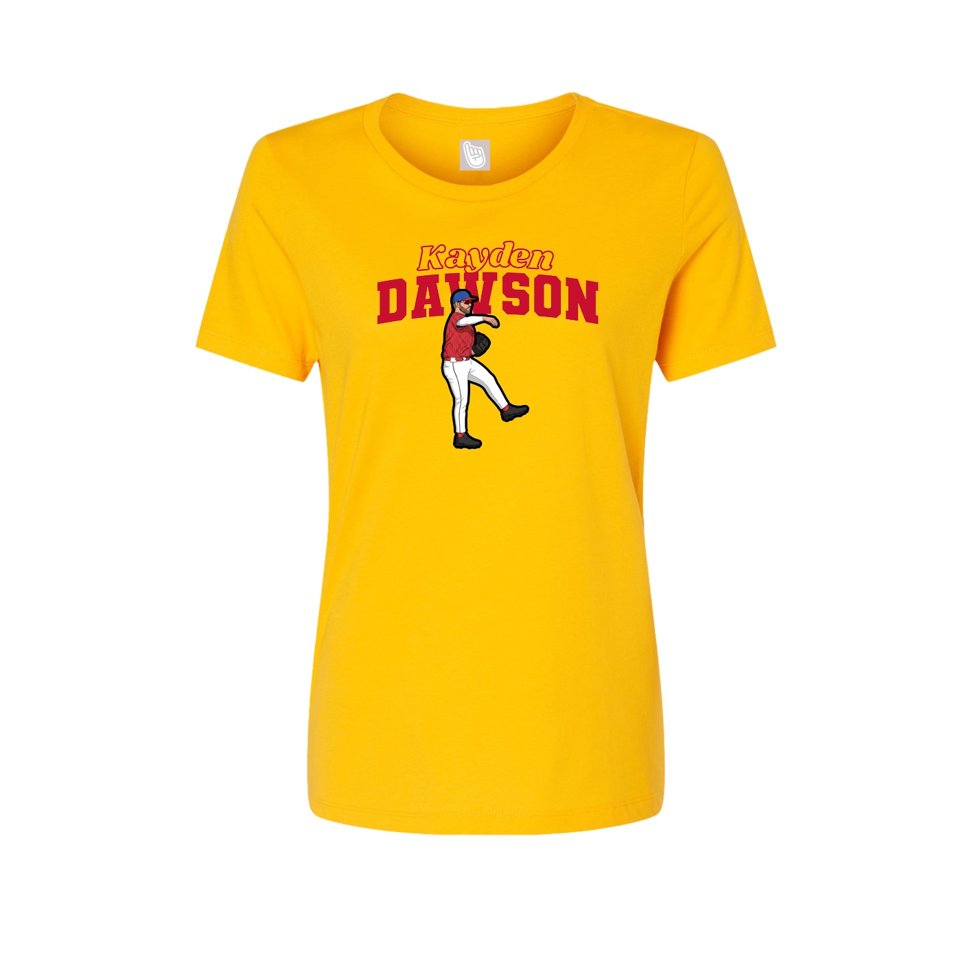 Fitted Women's Tee — Name Arch in Gold