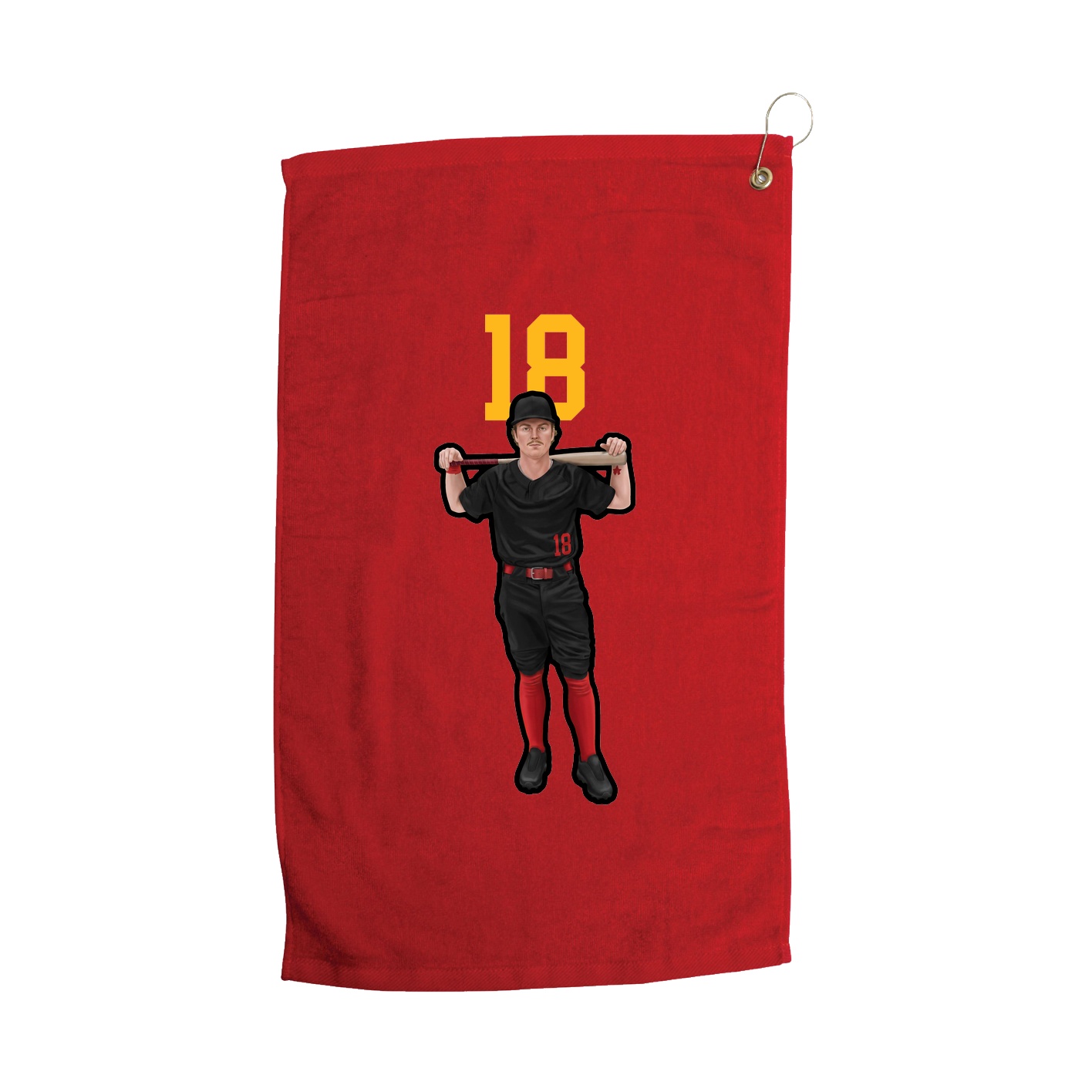 Golf Towel — Number Top in Red
