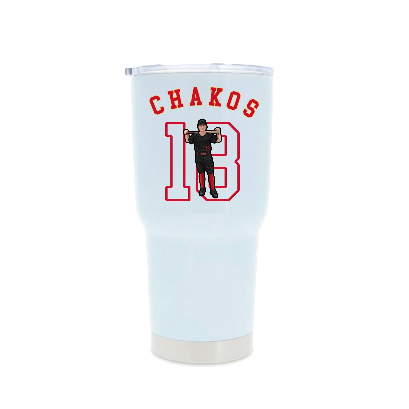 30oz Stainless Steel Tumbler — Shirsey Arch in White