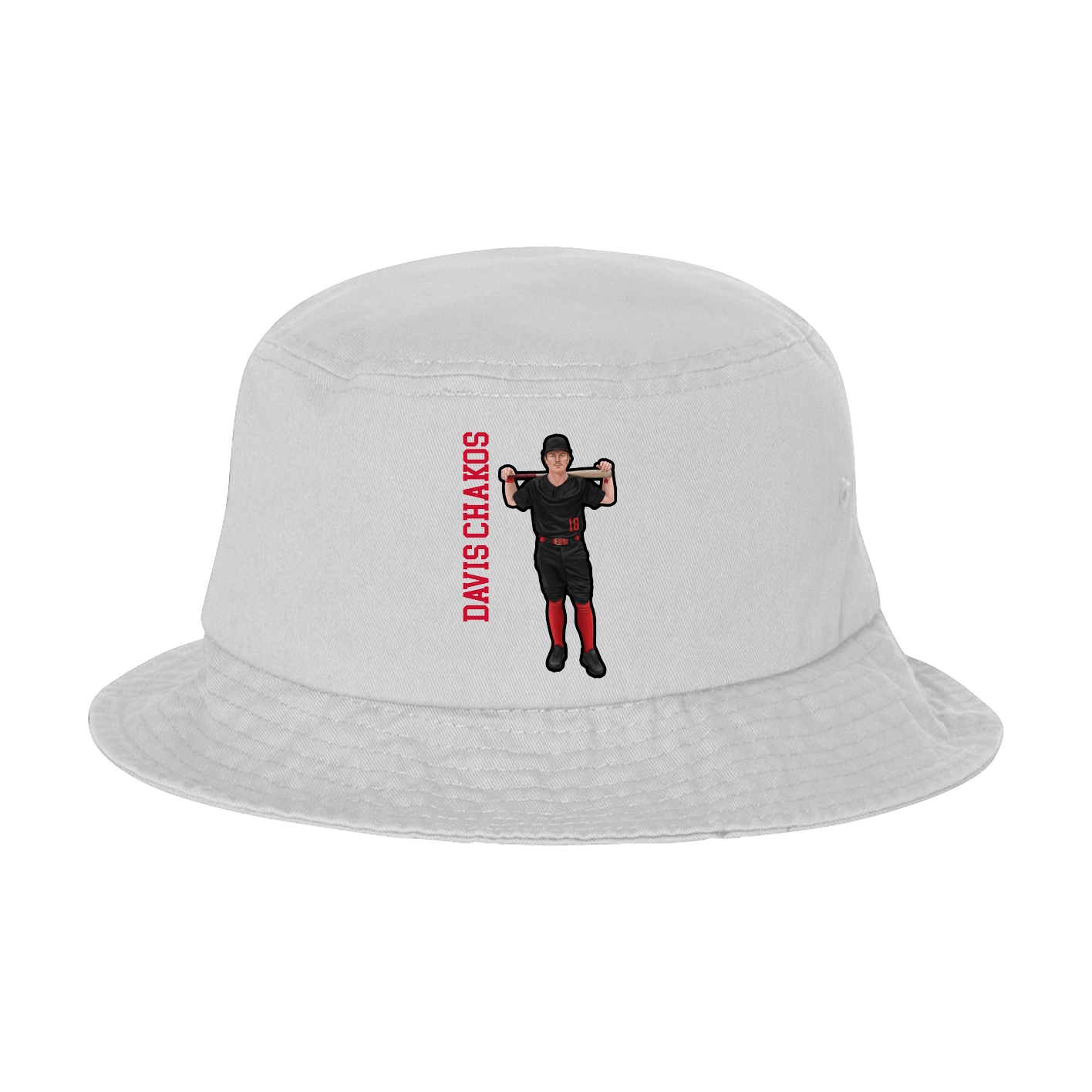 Bucket Cap — Name Vertical in White