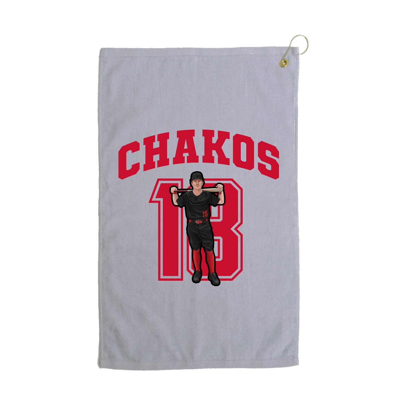 Golf Towel — Number in Grey