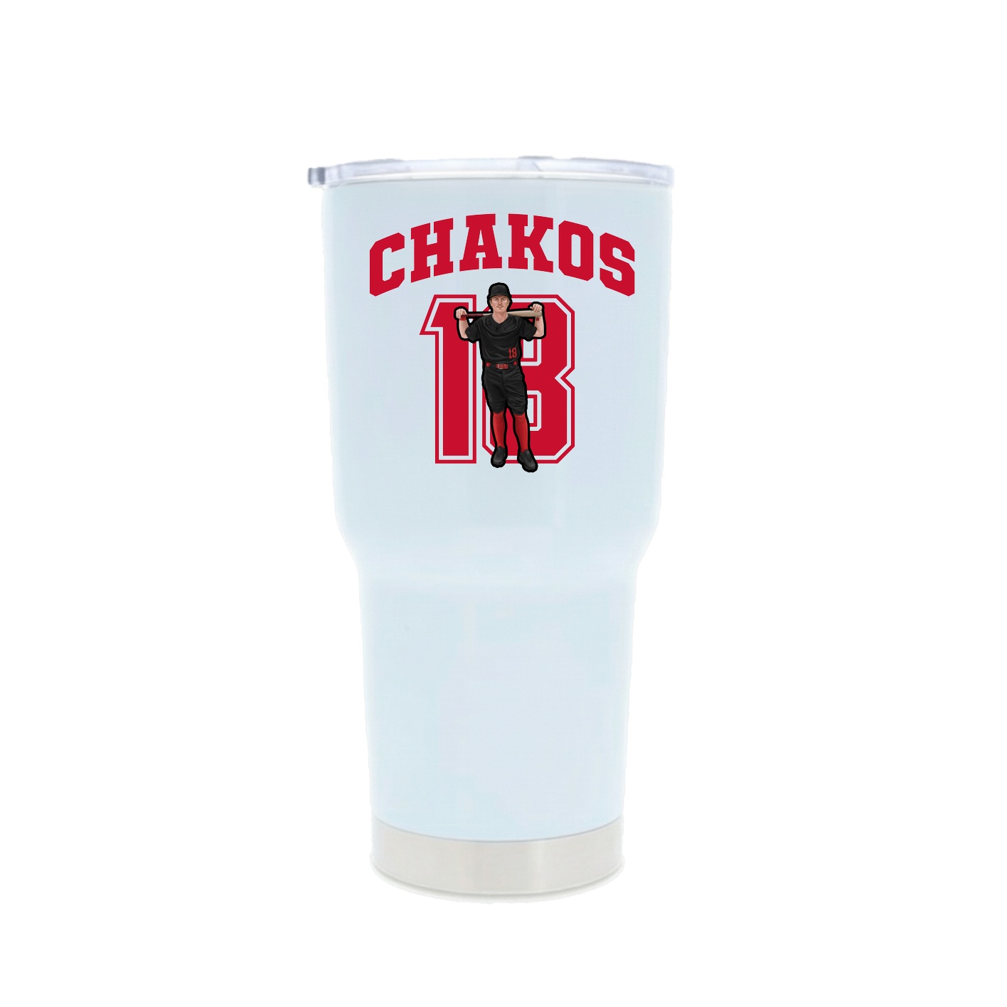 30oz Stainless Steel Tumbler — Number in White