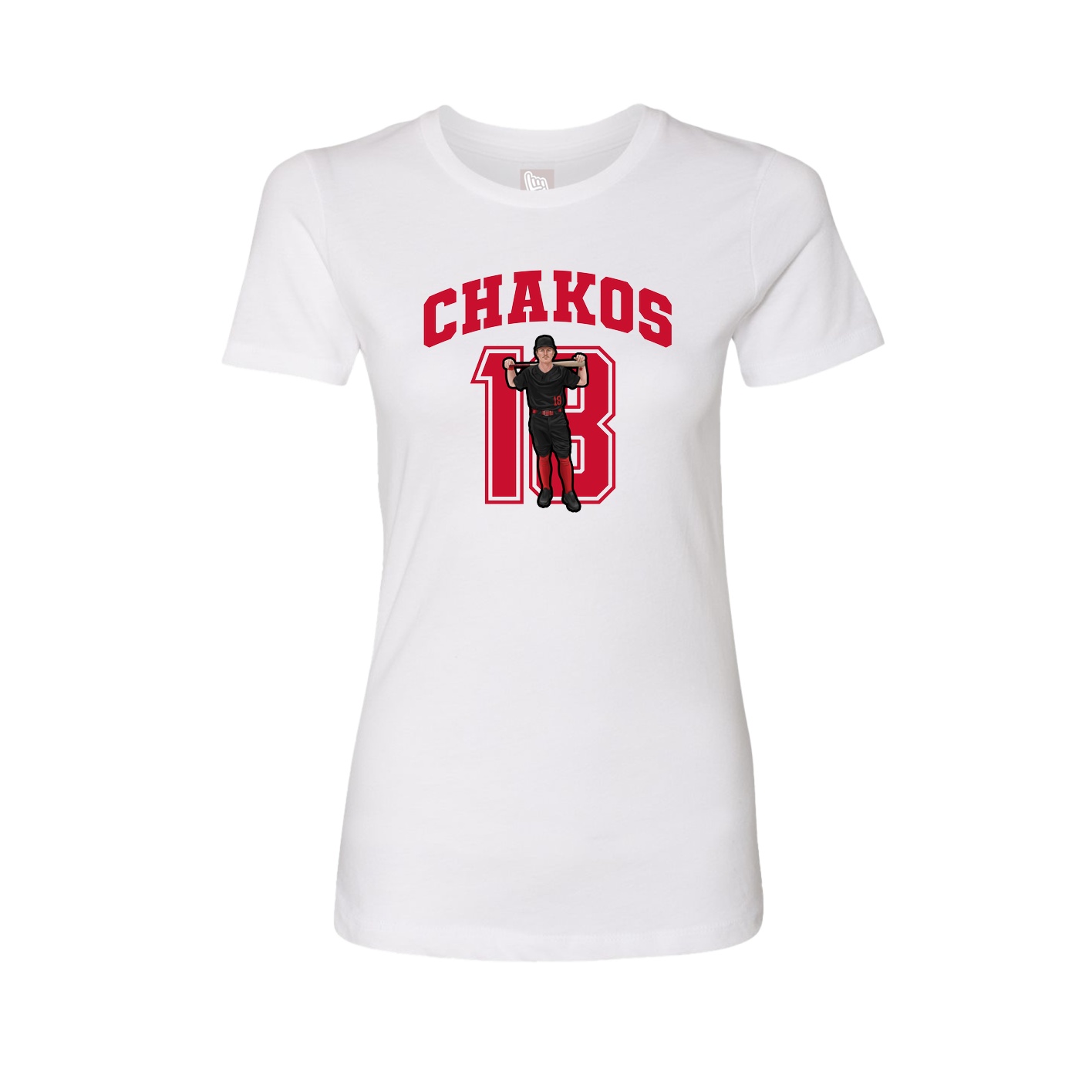 Fitted Women's Tee — Number in White