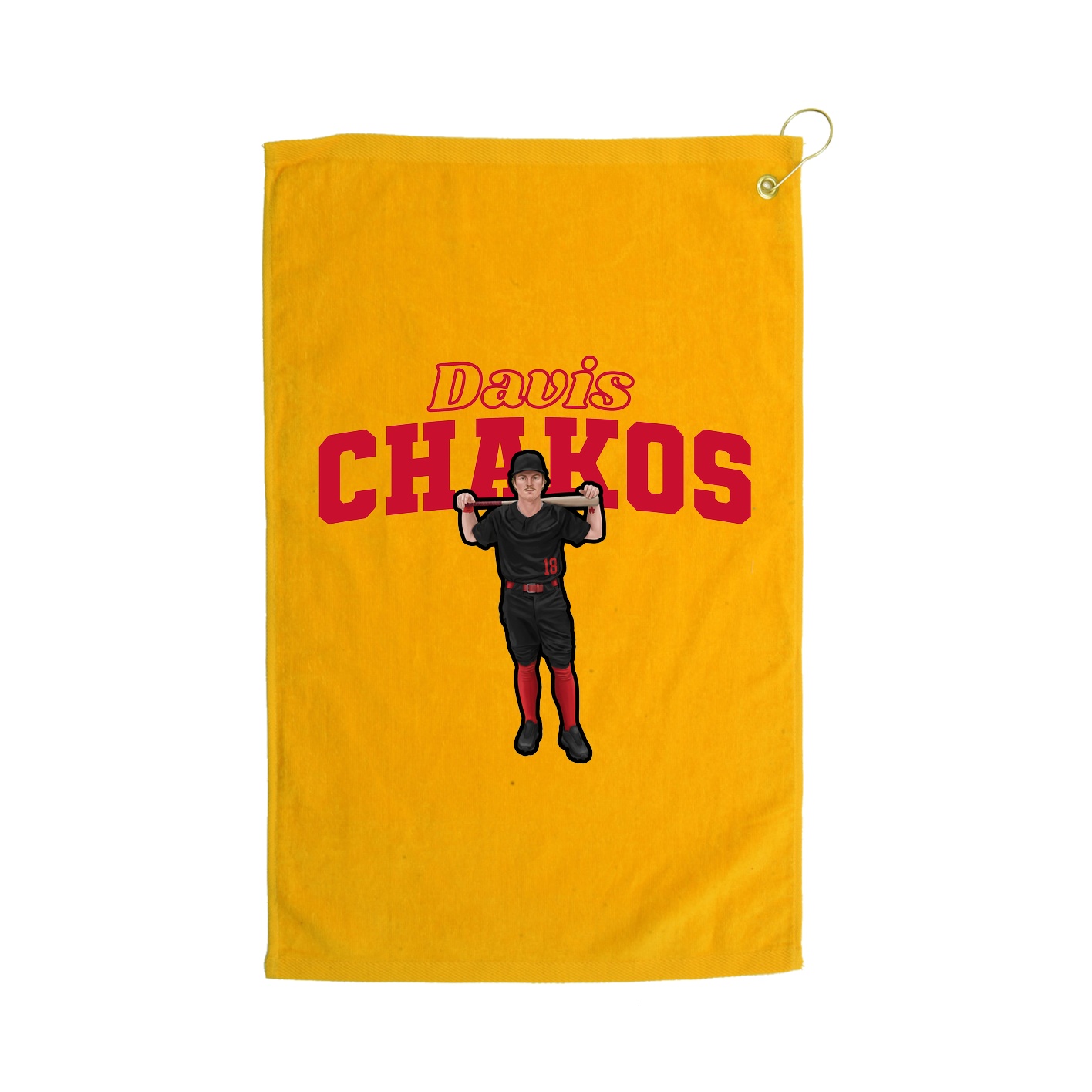Golf Towel — Name Arch in Gold