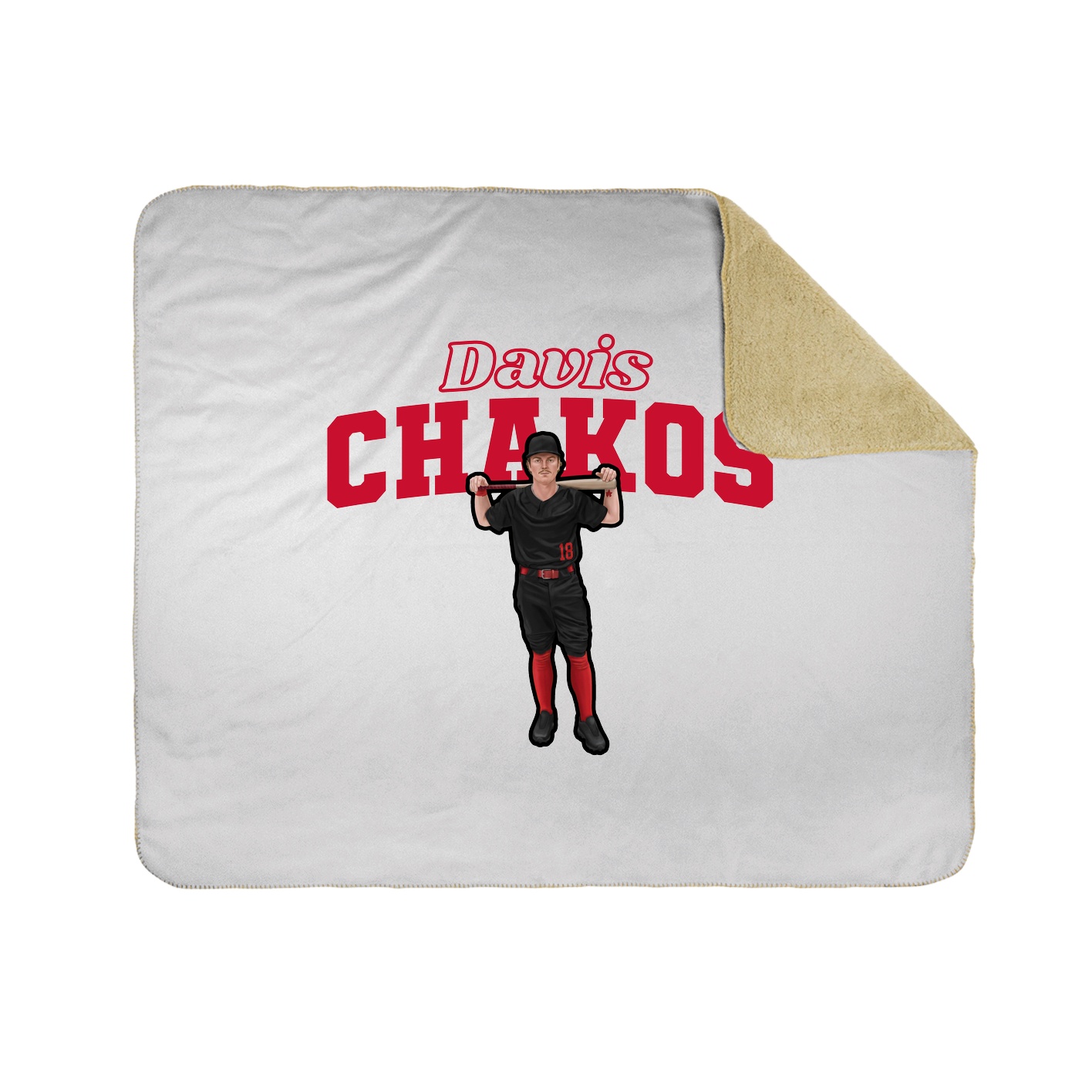 Throw Blanket — Name Arch in White