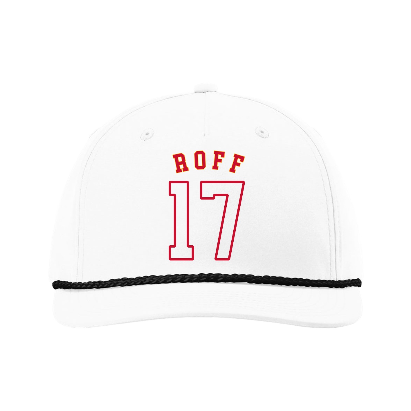 Five-Panel Classic Rope Cap — Shirsey Arch in White