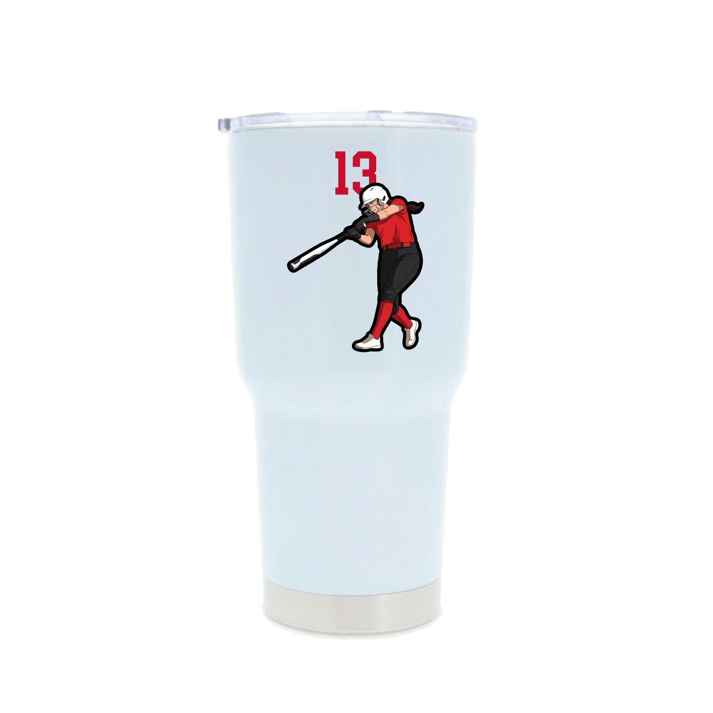 30oz Stainless Steel Tumbler — Number Top in White