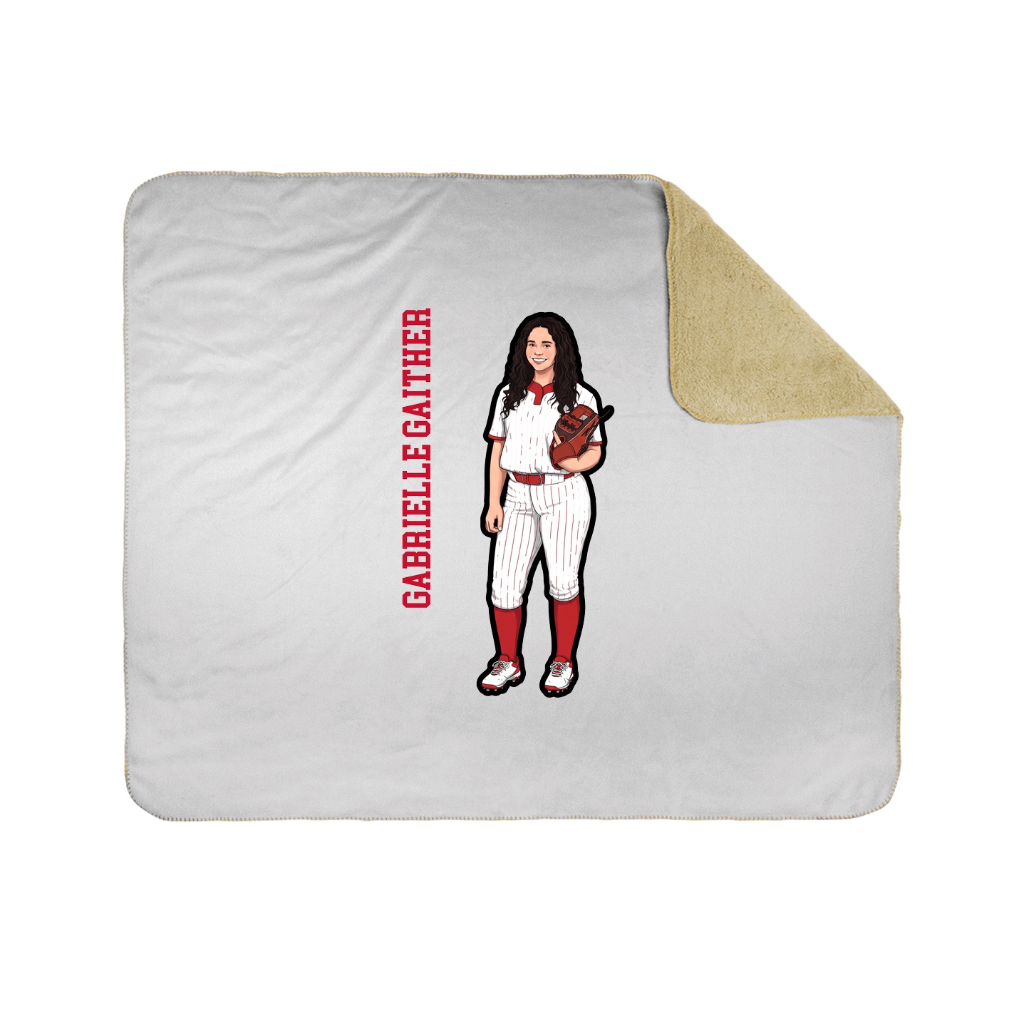 Throw Blanket — Name Vertical in White