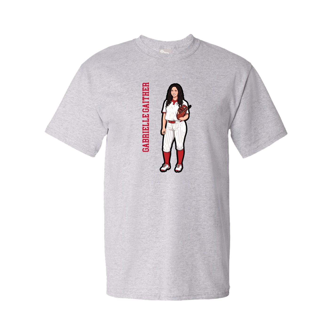 Tee — Name Vertical in Grey