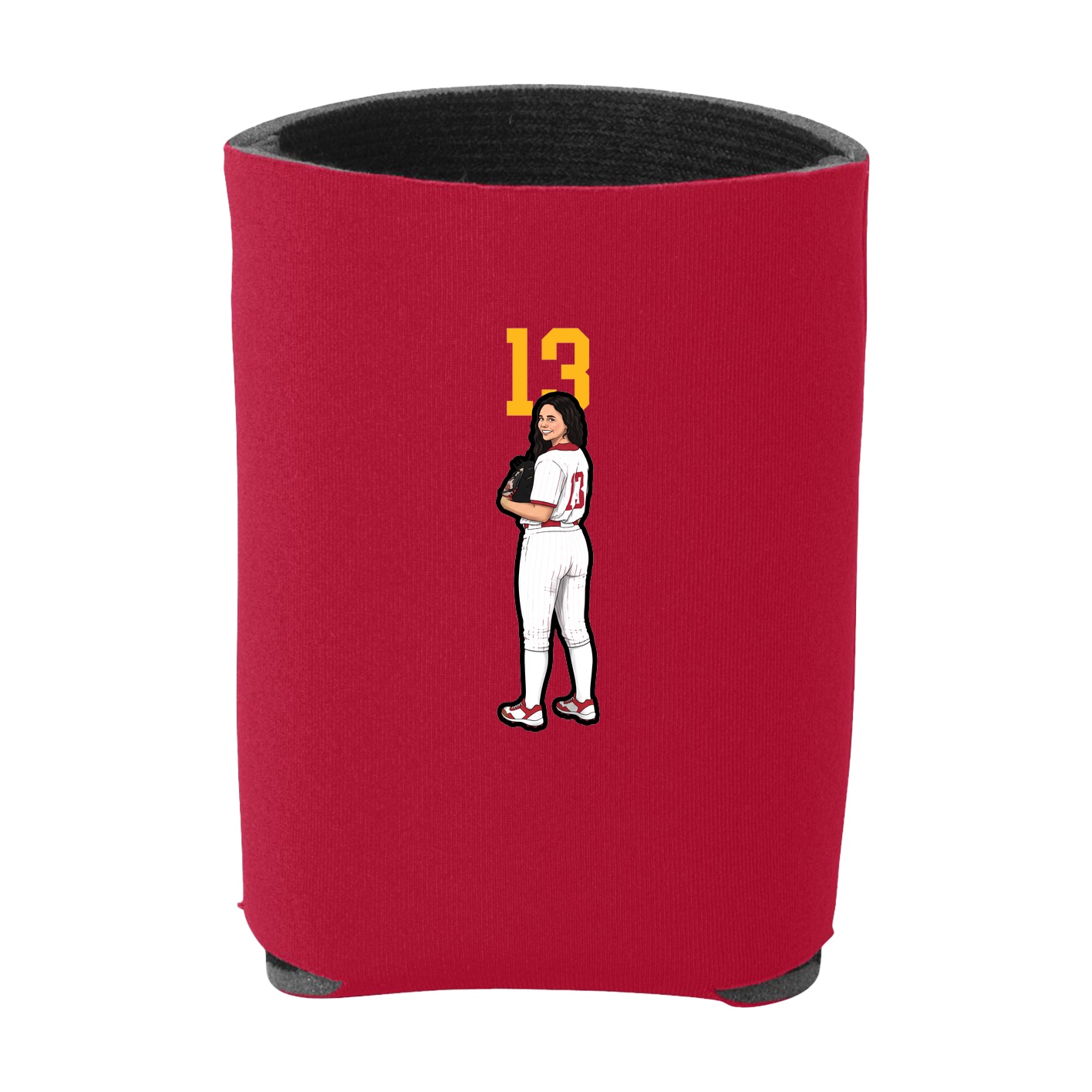 Can Holder — Number Top in Red