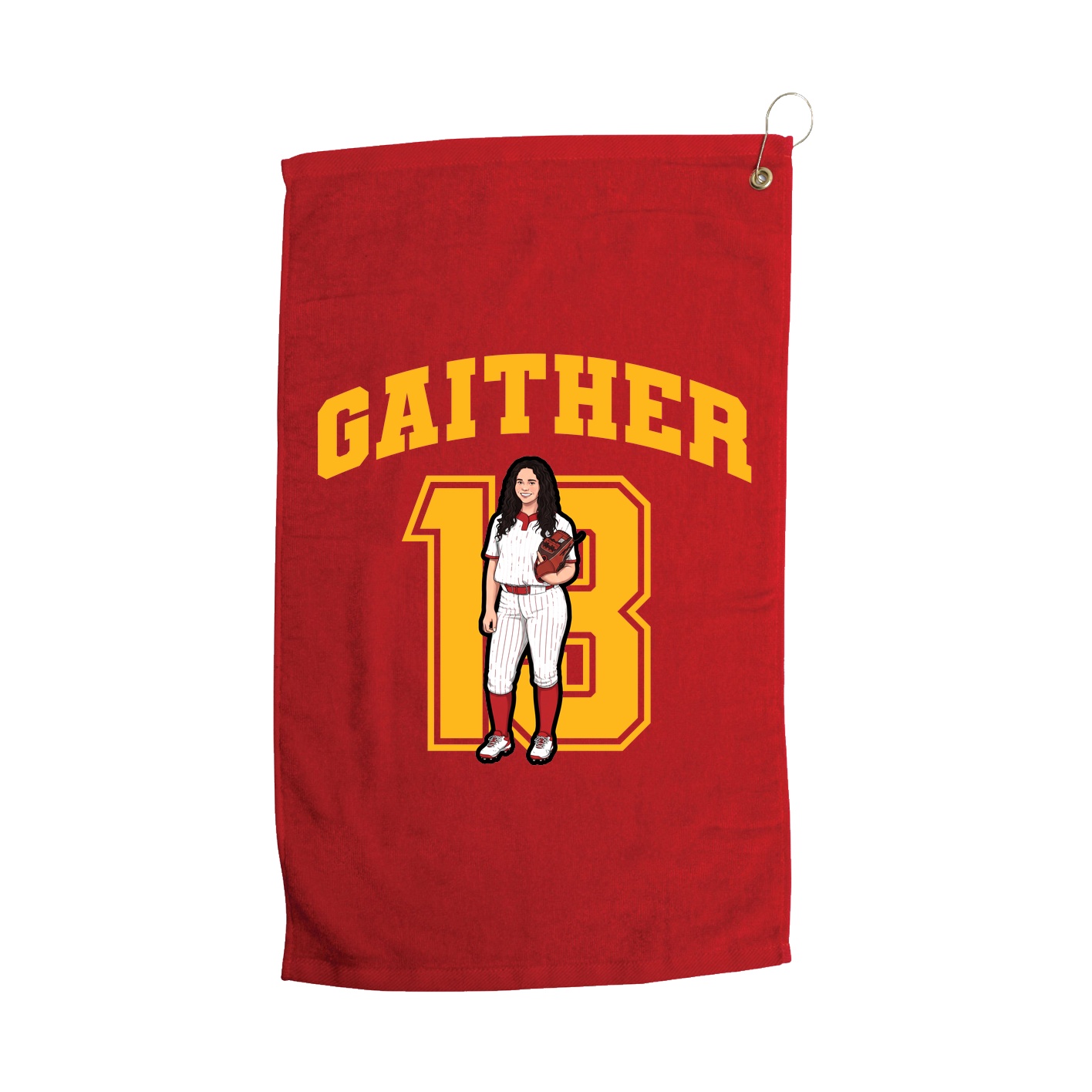 Golf Towel — Number in Red