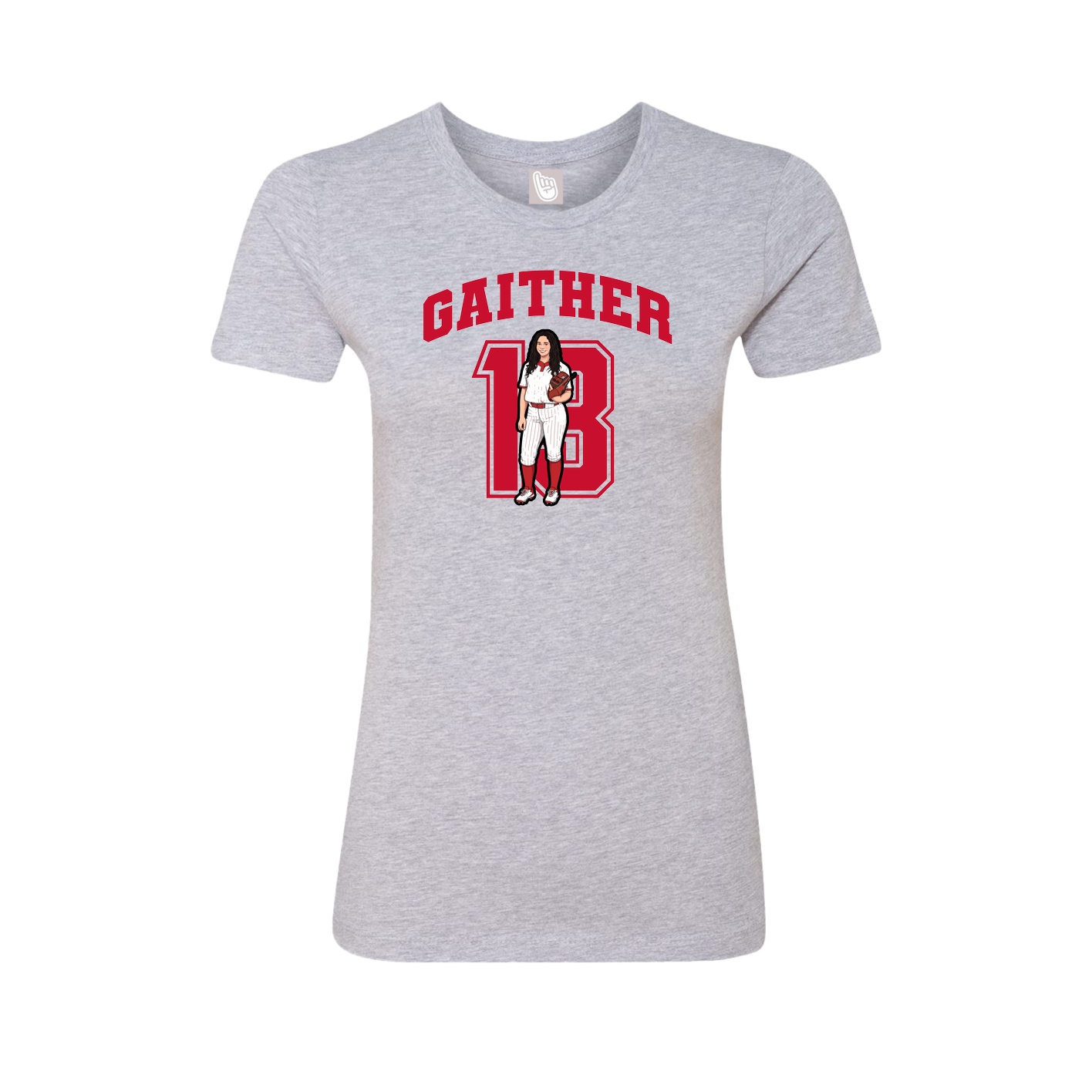 Fitted Women's Tee — Number in Grey