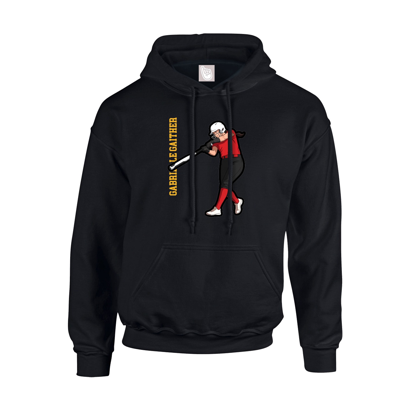 Youth Hoodie — Name Vertical in Black