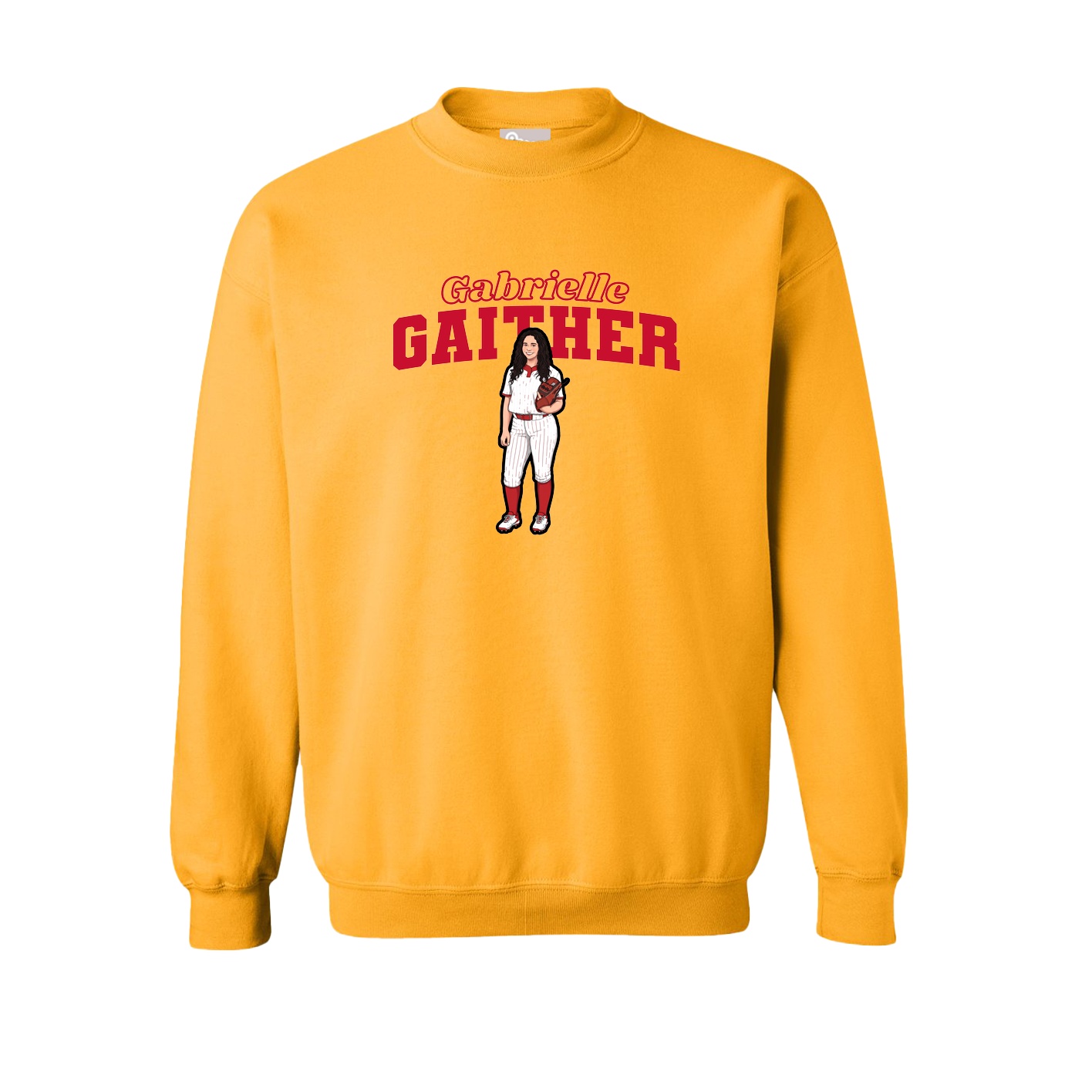 Fleece Crew — Name Arch in Gold