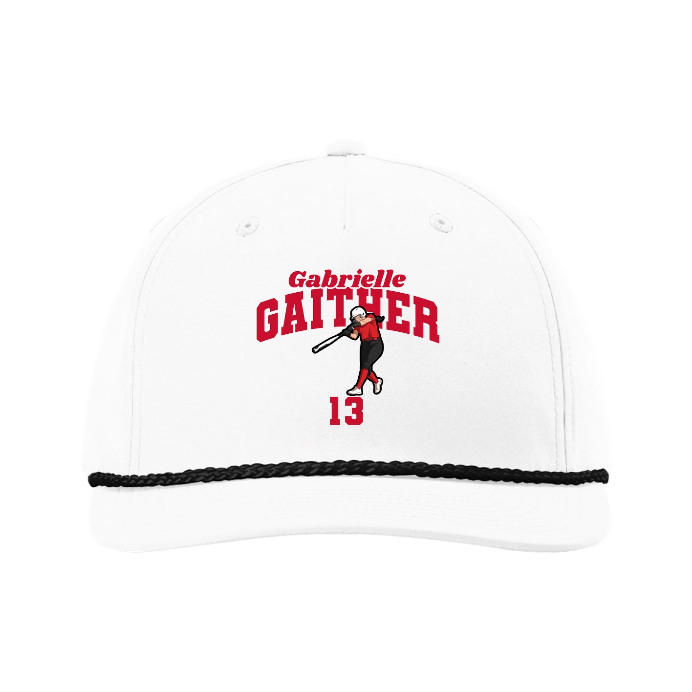 Five-Panel Classic Rope Cap — Signature Arch in White
