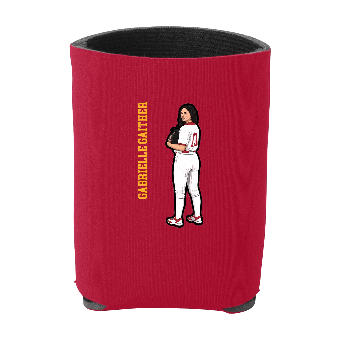 Can Holder — Name Vertical in Red