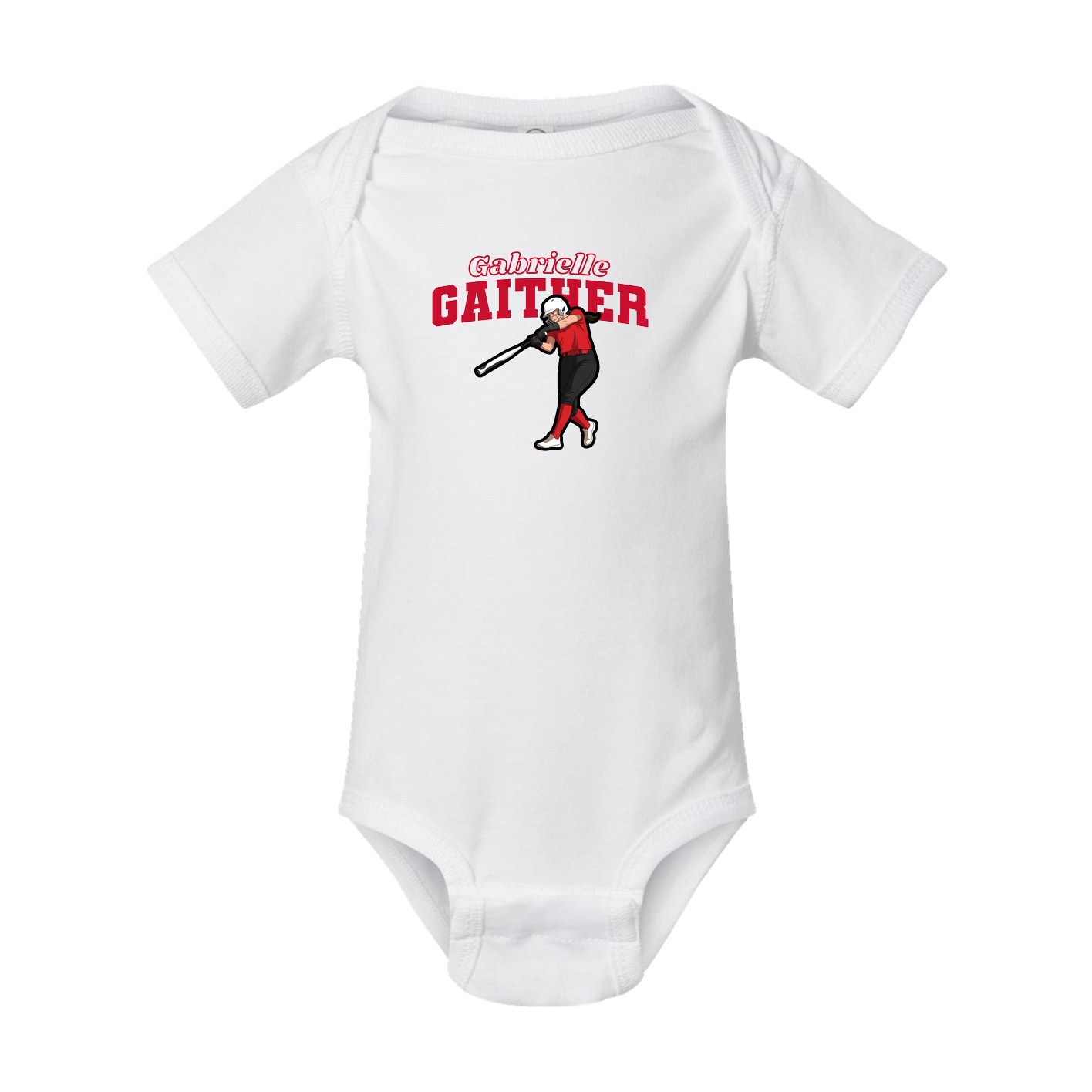 Baby Onesie — Name Arch in White