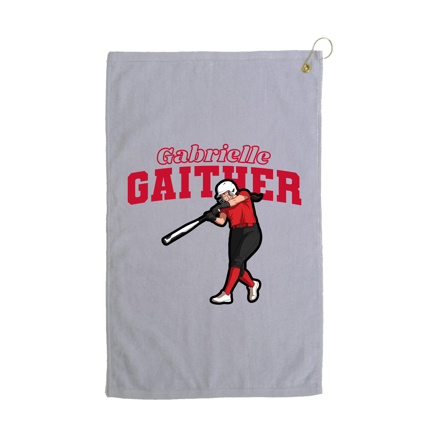 Golf Towel — Name Arch in Grey