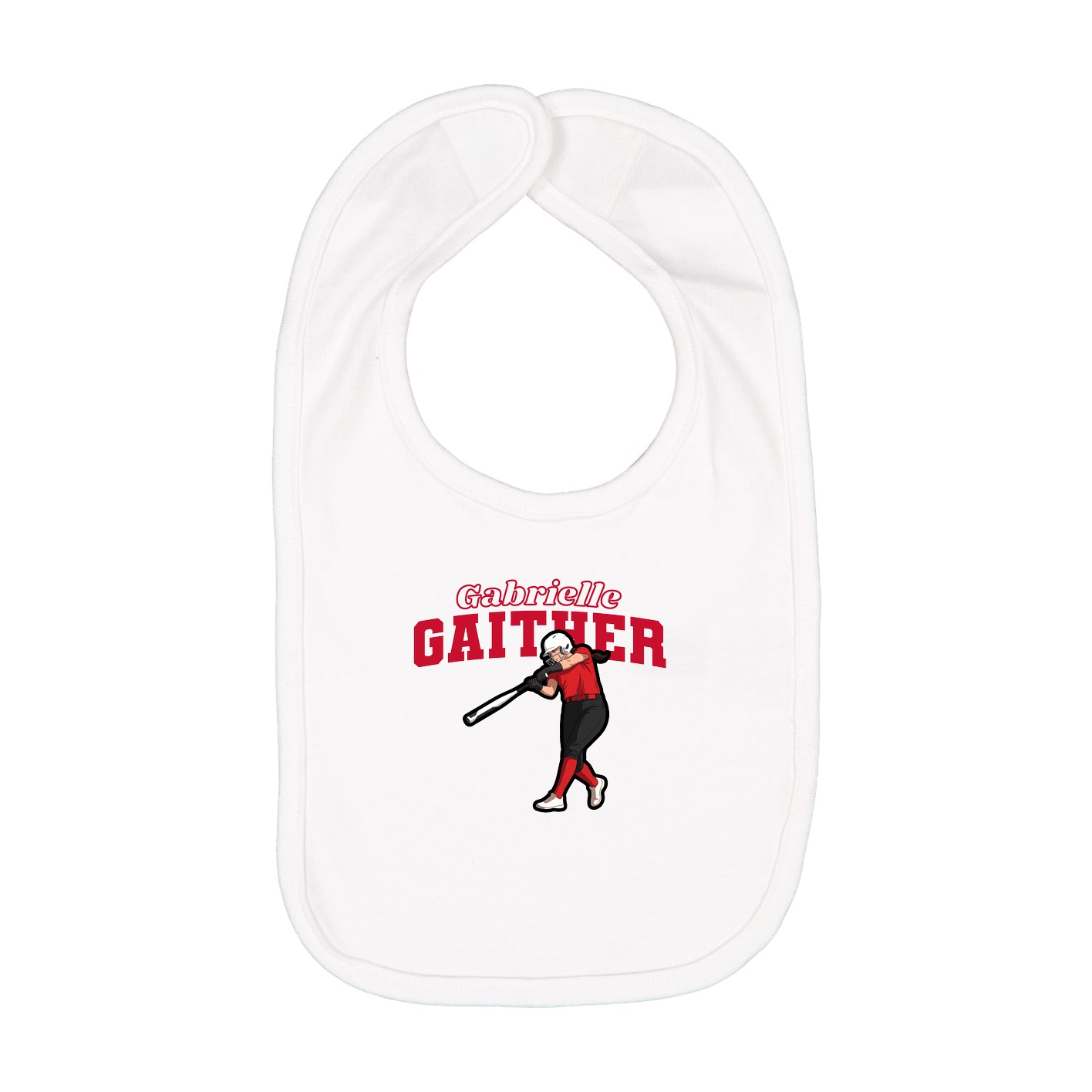 Infant Bib — Name Arch in White