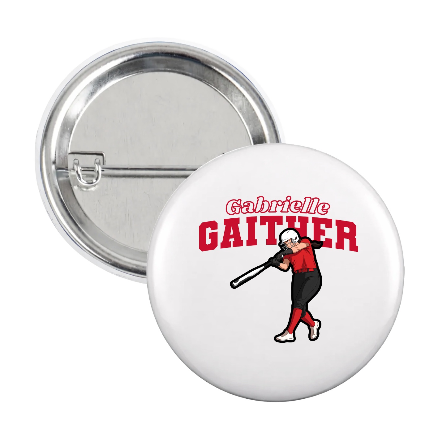 Game Day Button — Name Arch in White
