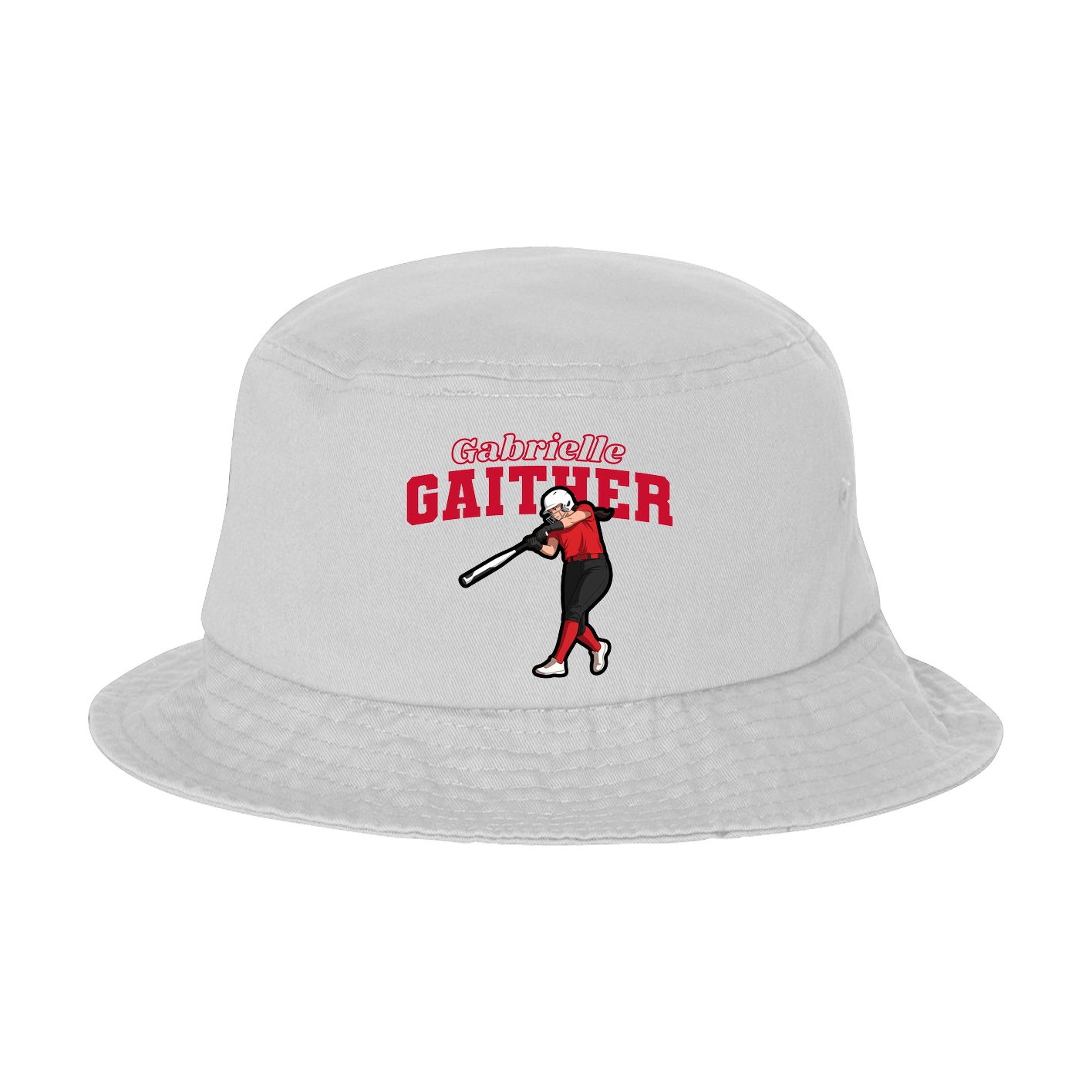 Bucket Cap — Name Arch in White