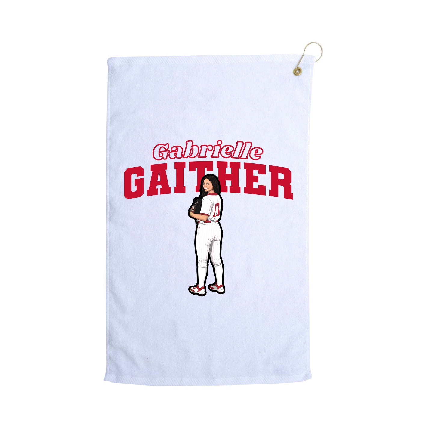 Golf Towel — Name Arch in White